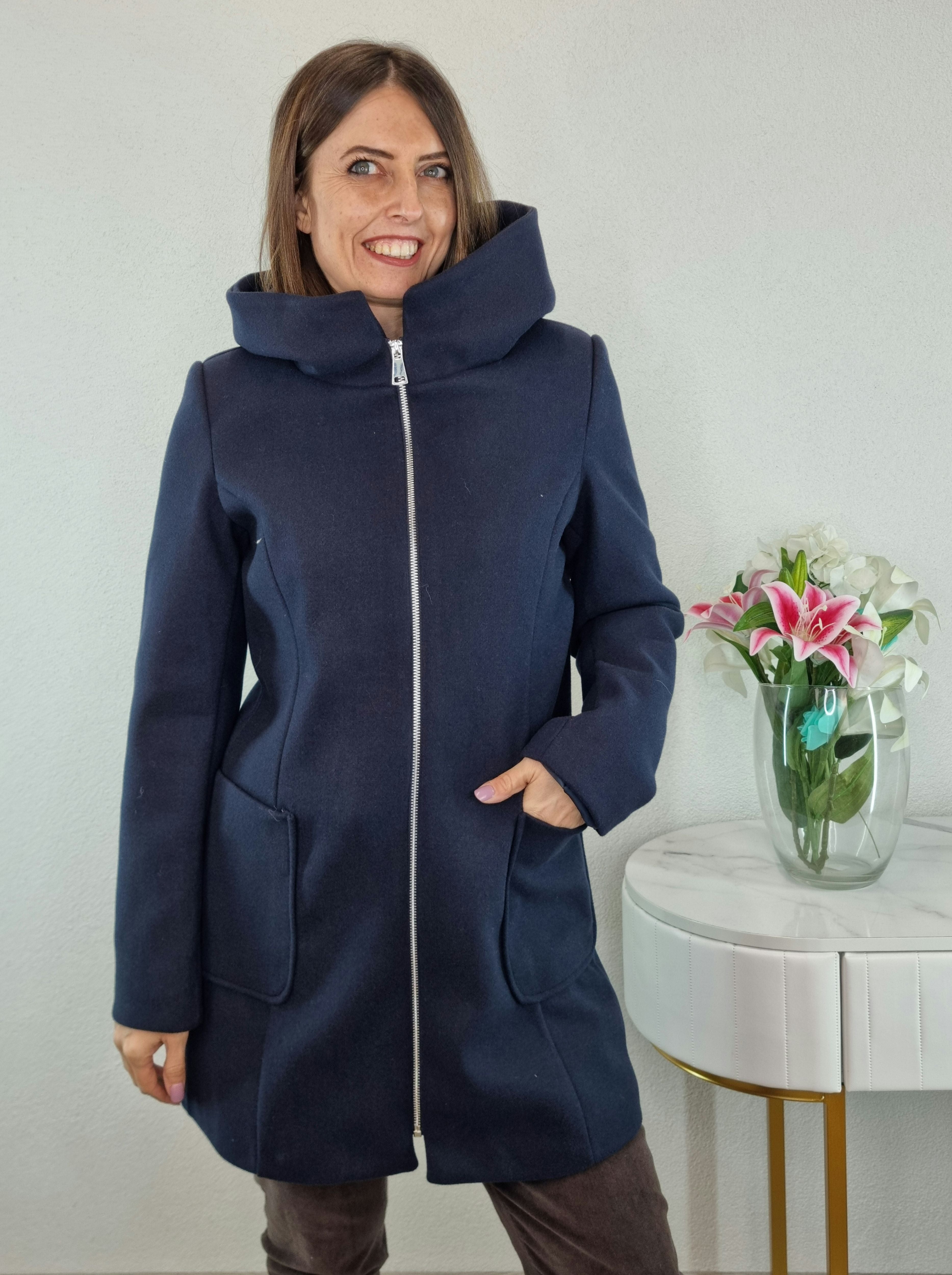 CAPPOTTO ZIP BLU
