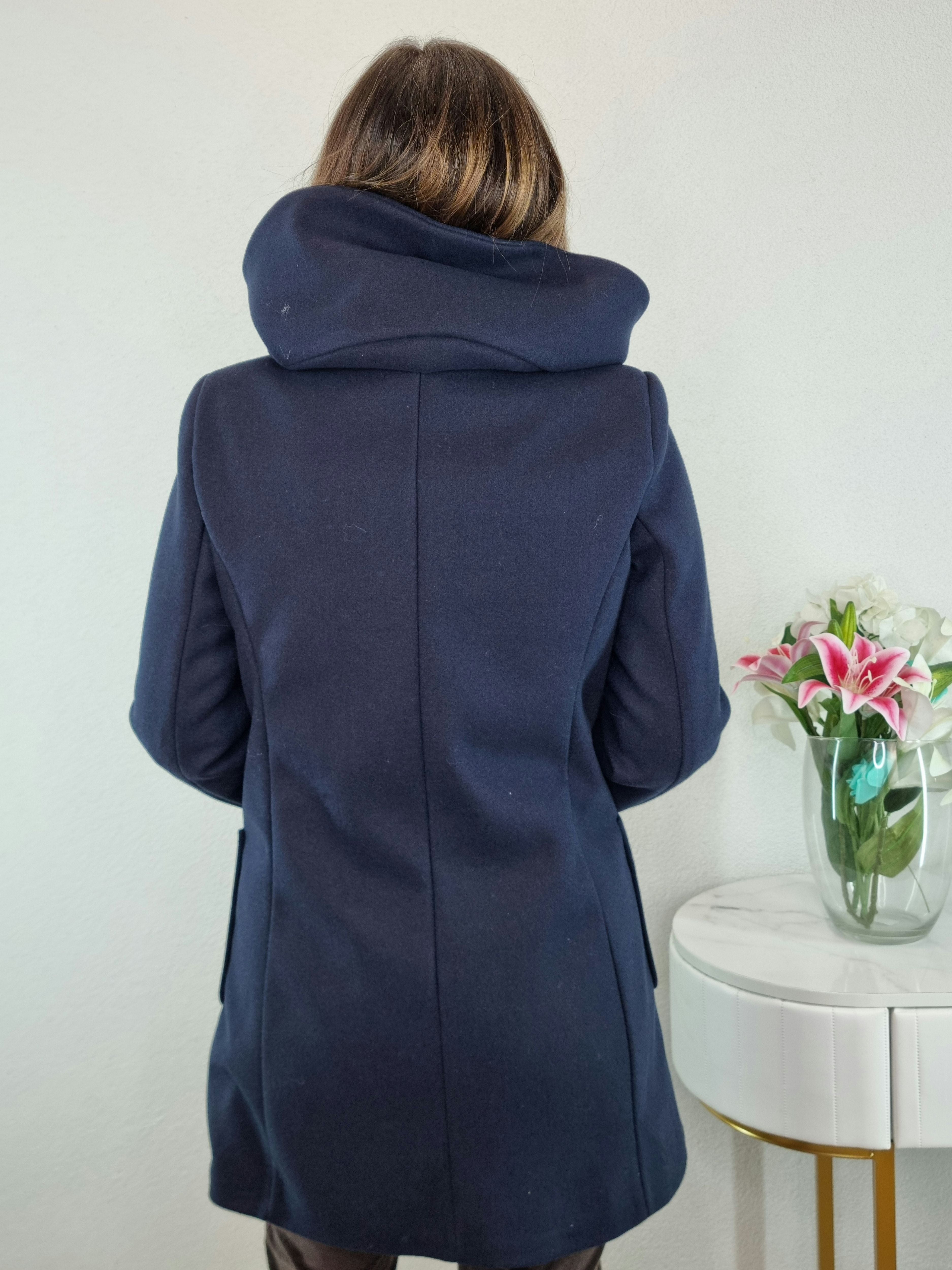 CAPPOTTO ZIP BLU