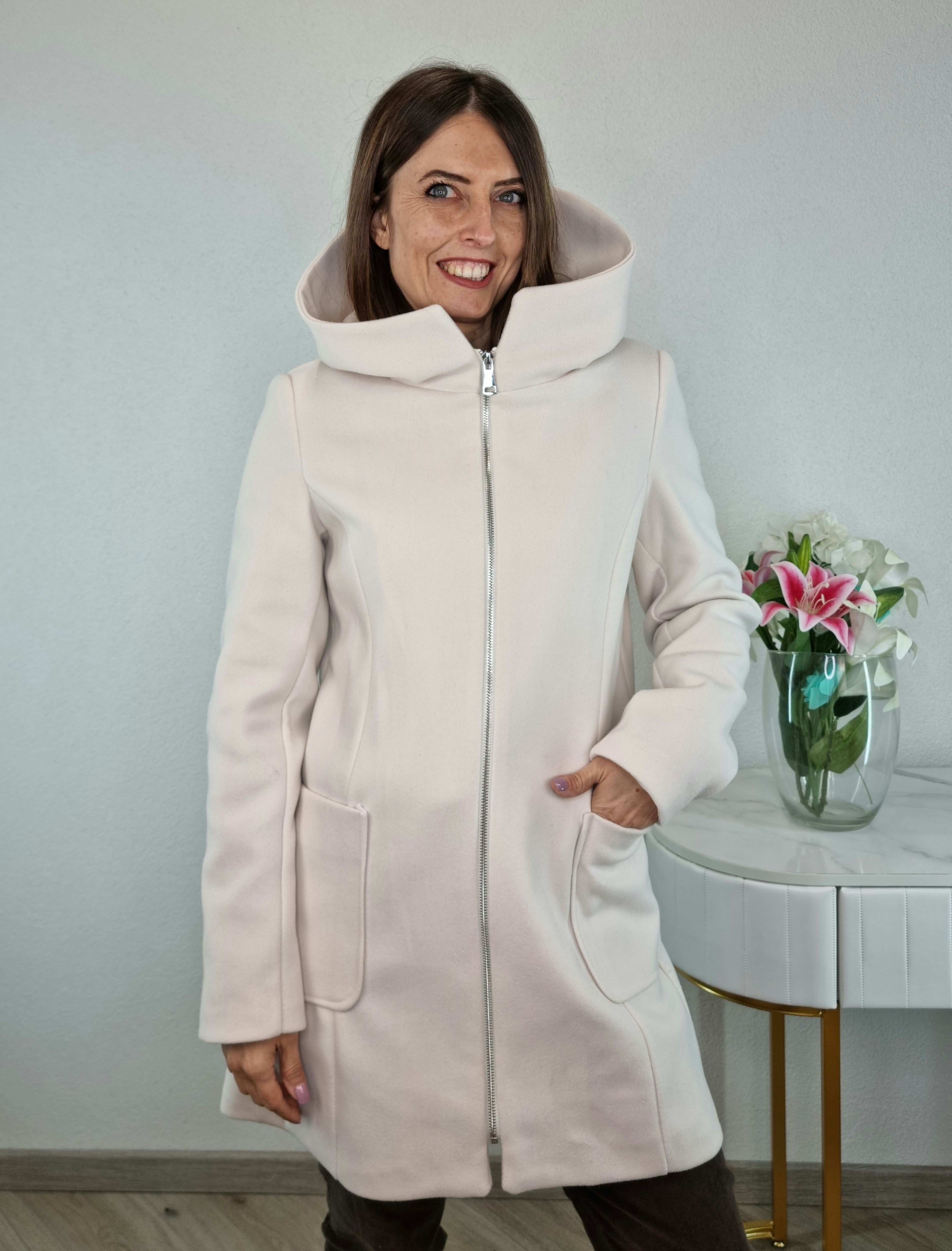 CAPPOTTO ZIP BIANCO