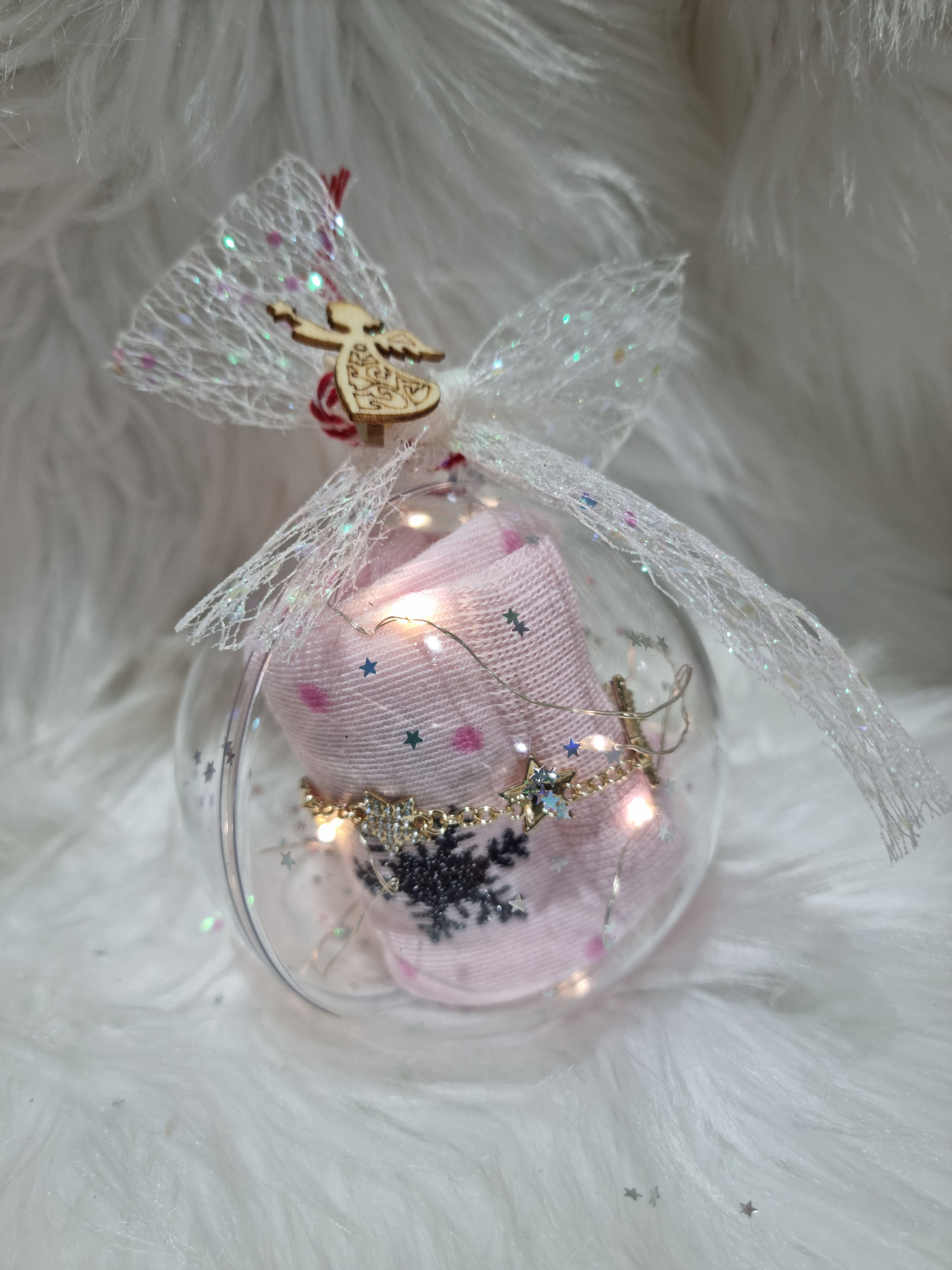 SFERA MILLE LUCI CALZINO E CIONDOLO STELLA STRASS