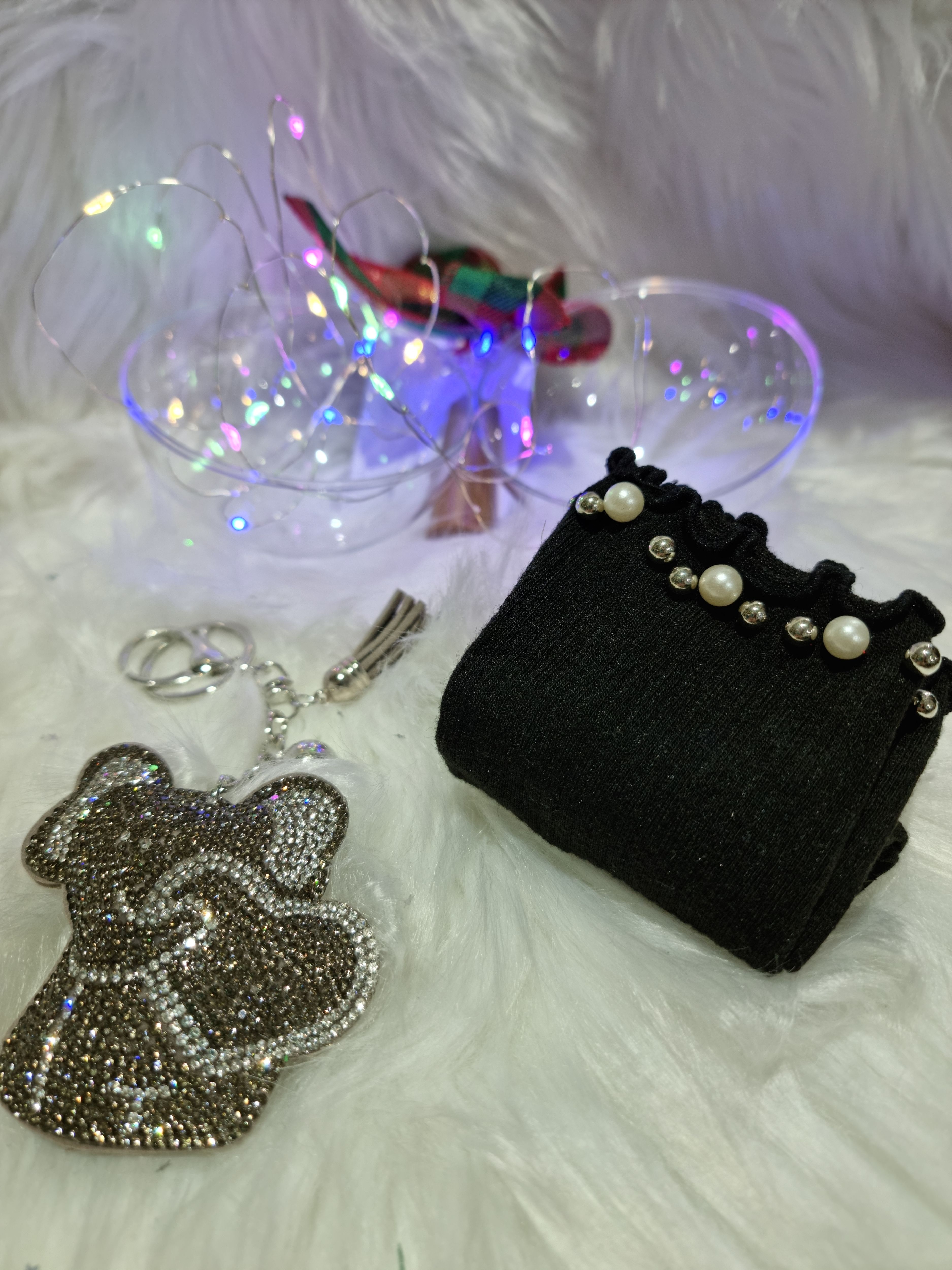 SFERA MILLE LUCI CALZINO E PORTACHIAVI GRAFITE