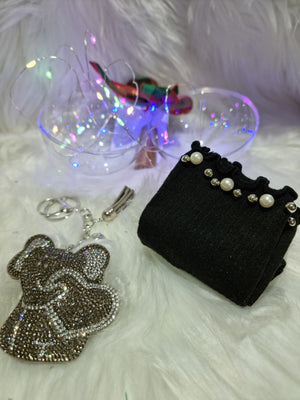 SFERA MILLE LUCI CALZINO E PORTACHIAVI GRAFITE