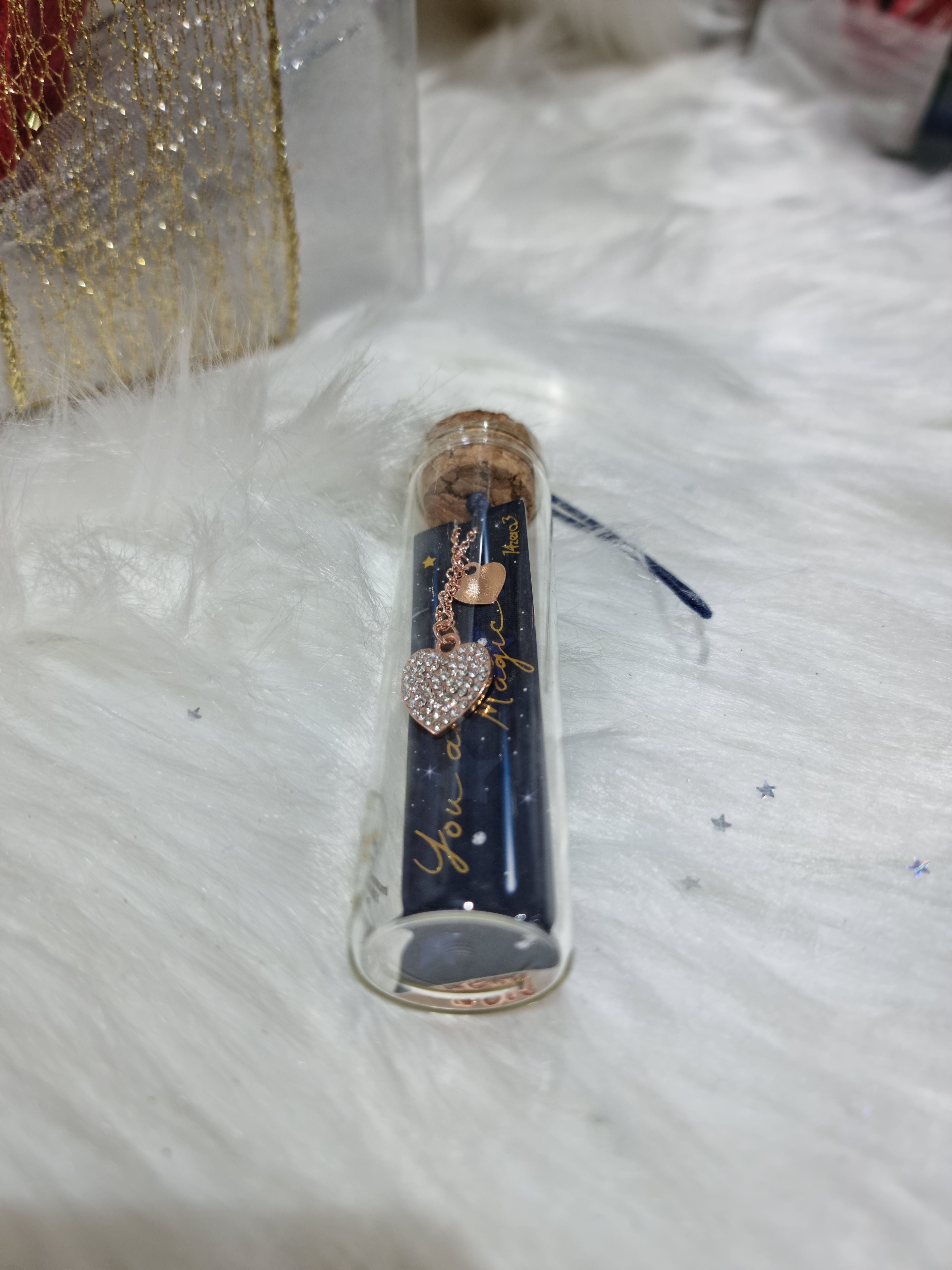 CONFEZIONE CALZINO IN LANA PUPAZZO E CIONDOLO CUORE