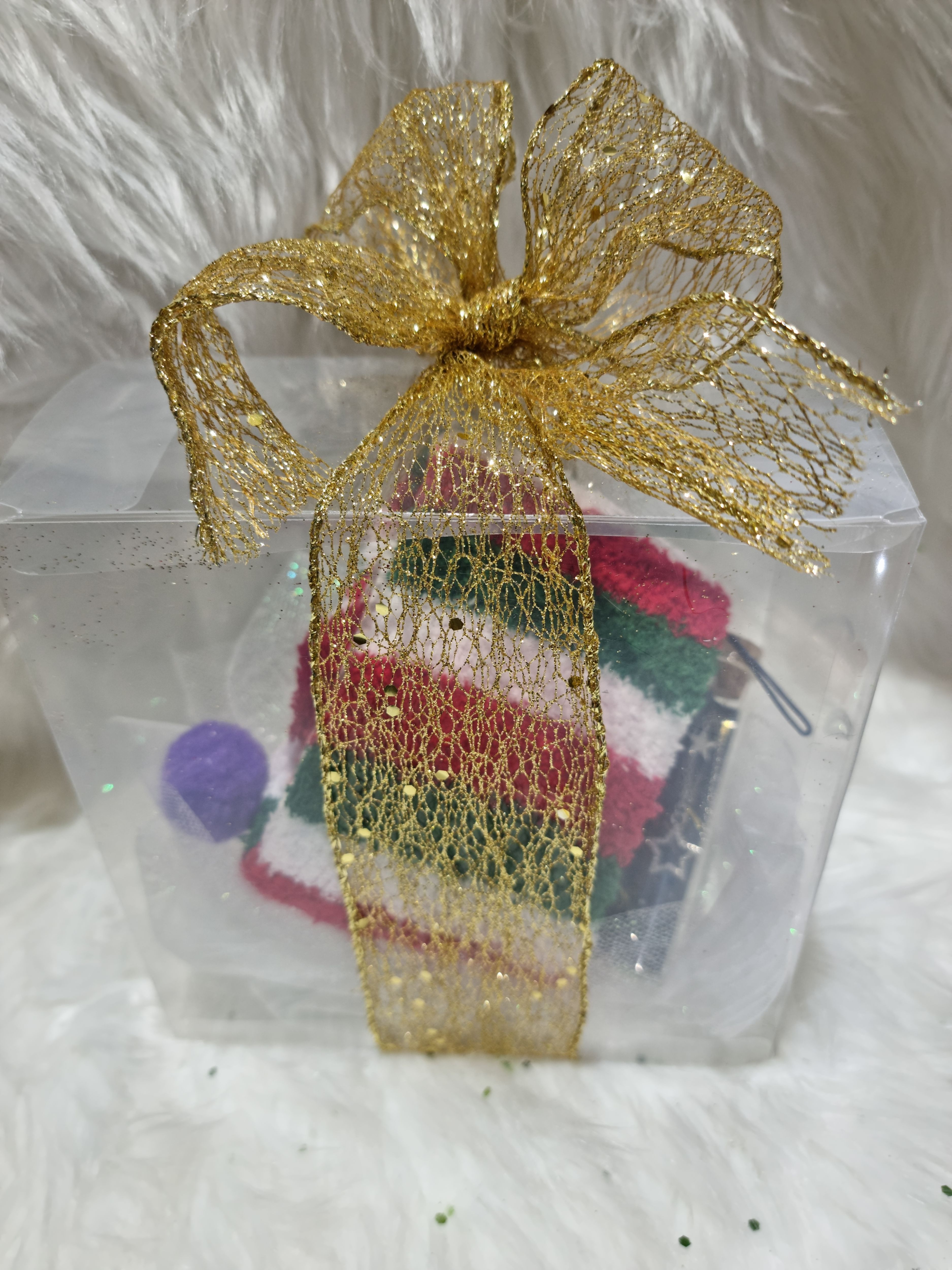 CONFEZIONE CALZINO LANA RIGHE E CIONDOLO STELLA