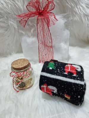 CONFEZIONE CALZINO LANA NERO E CANDELA