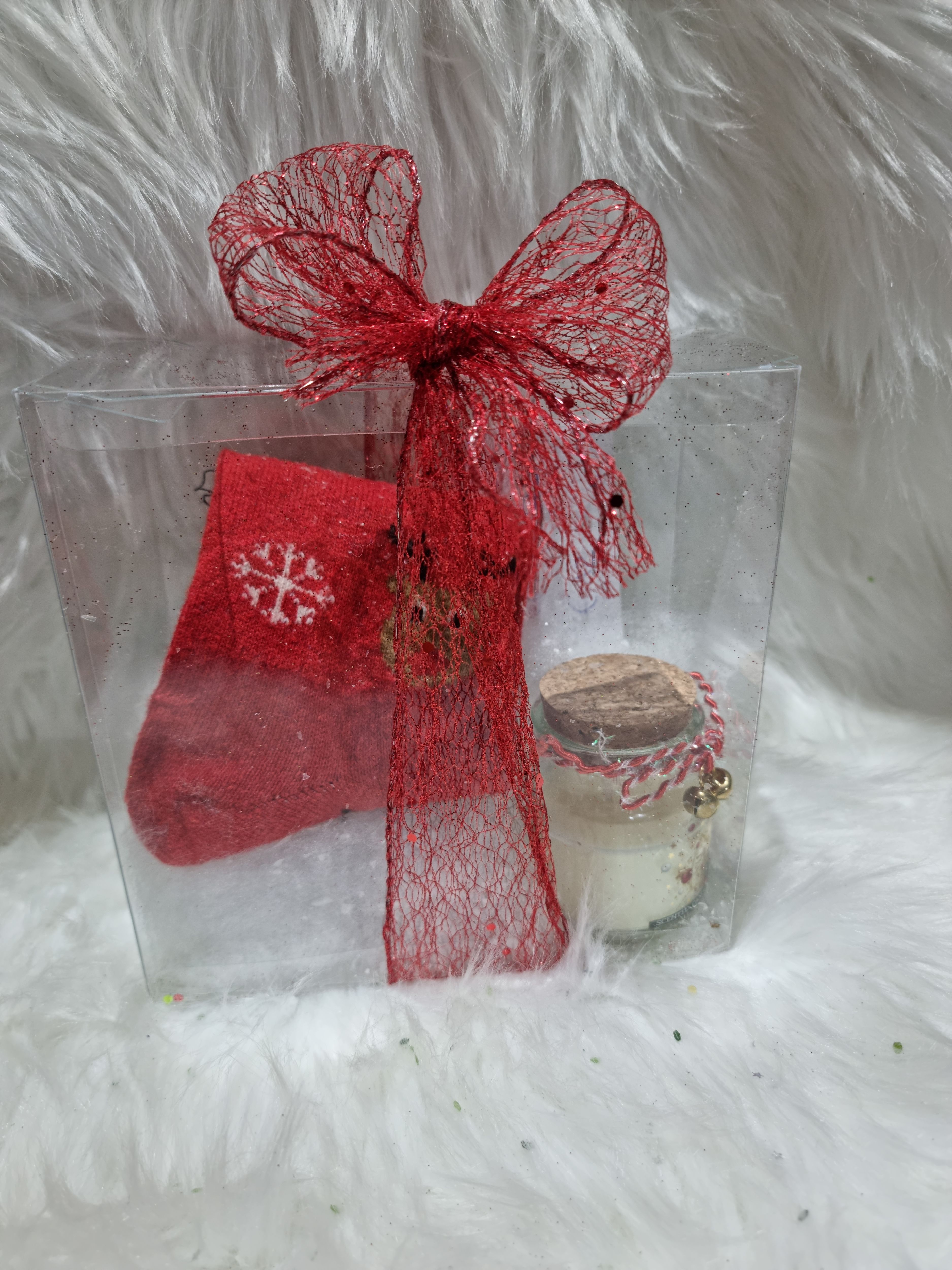 CONFEZIONE CALZINO LANA RENNA E CANDELA