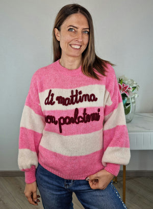 PULL NON PARLATEMI FUCSIA