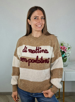 PULL NON PARLATEMI BEIGE