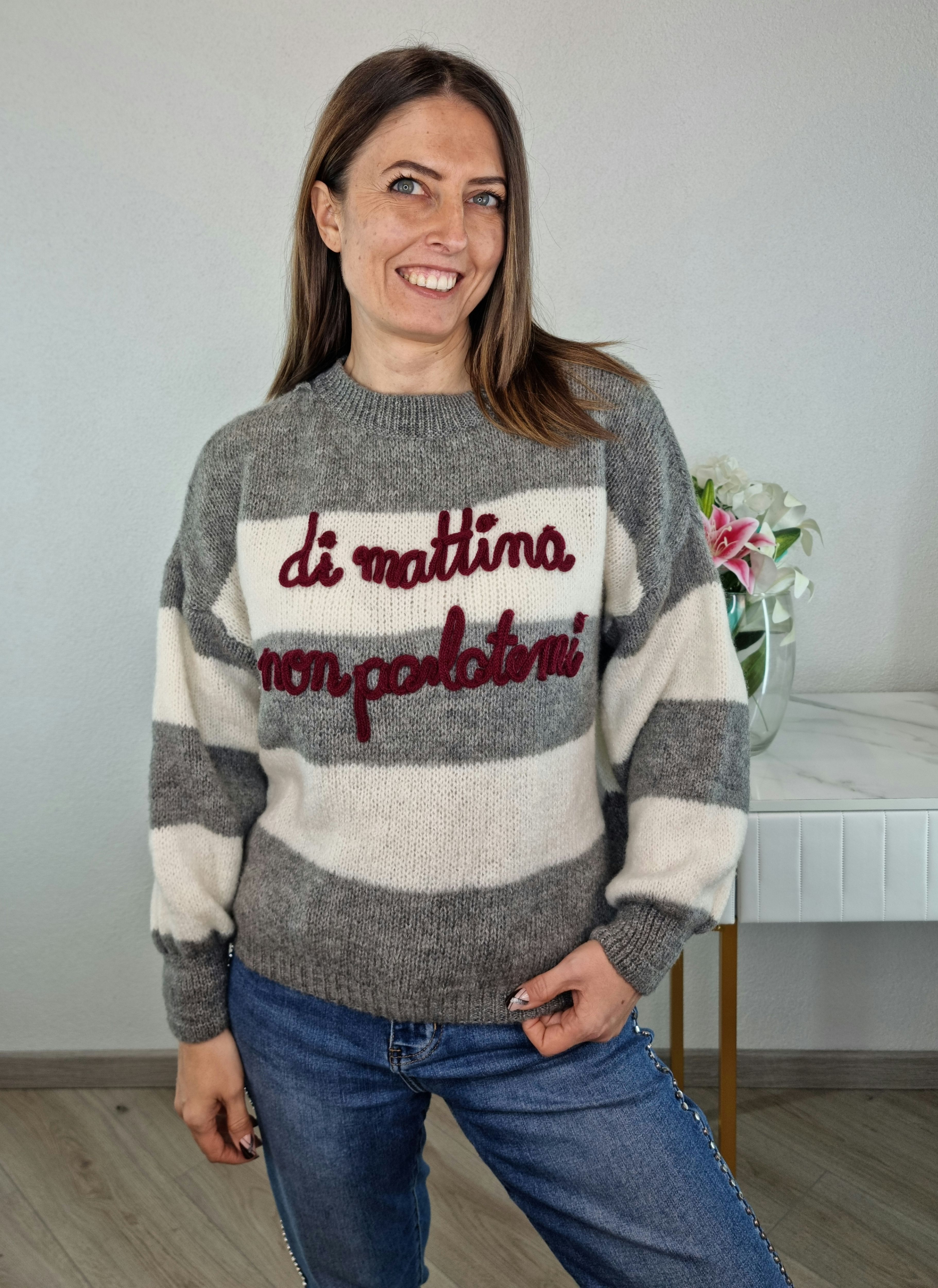 PULL NON PARLATEMI GRIGIO