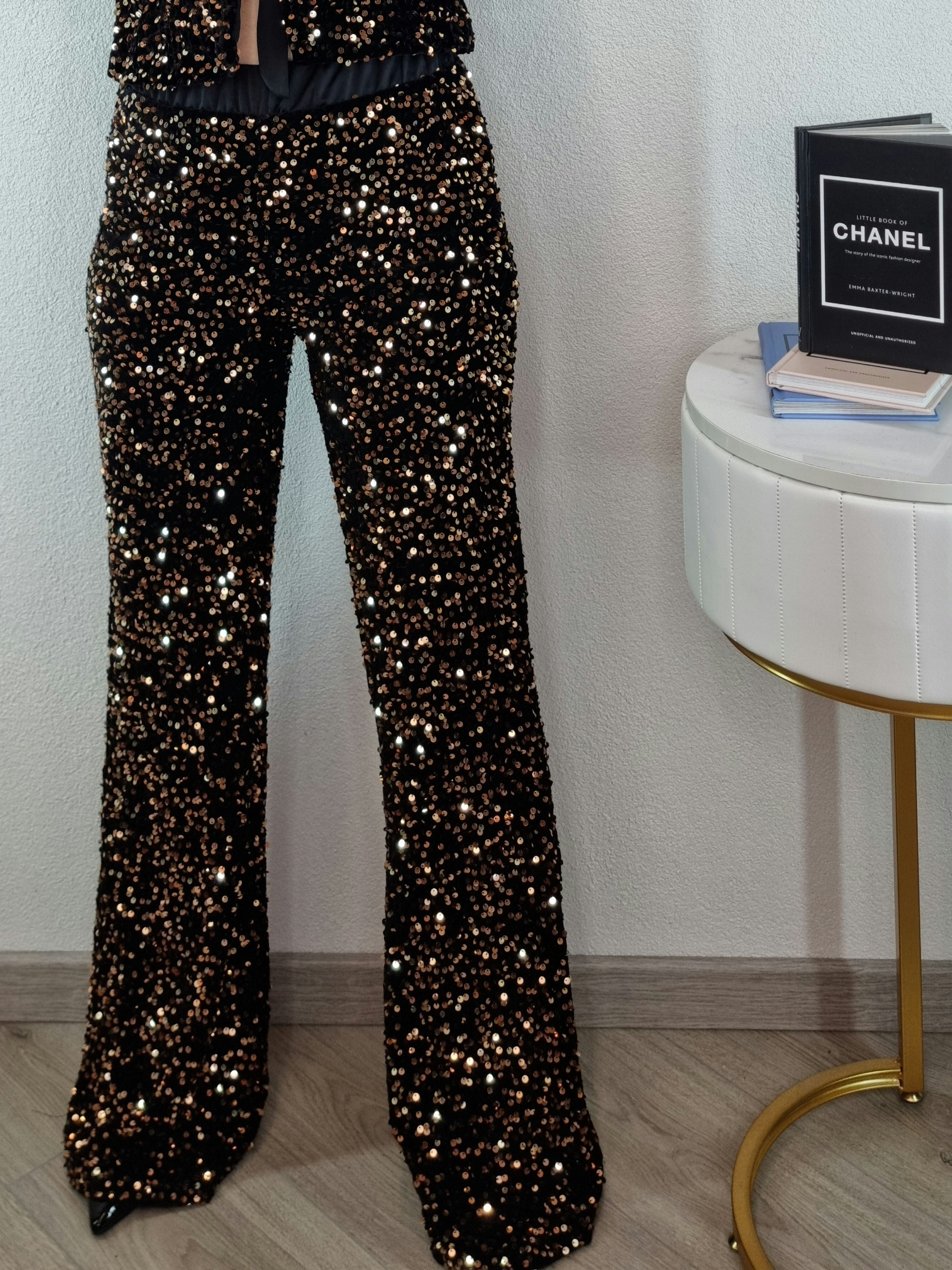 PANTALONE PAILLETTES ORO