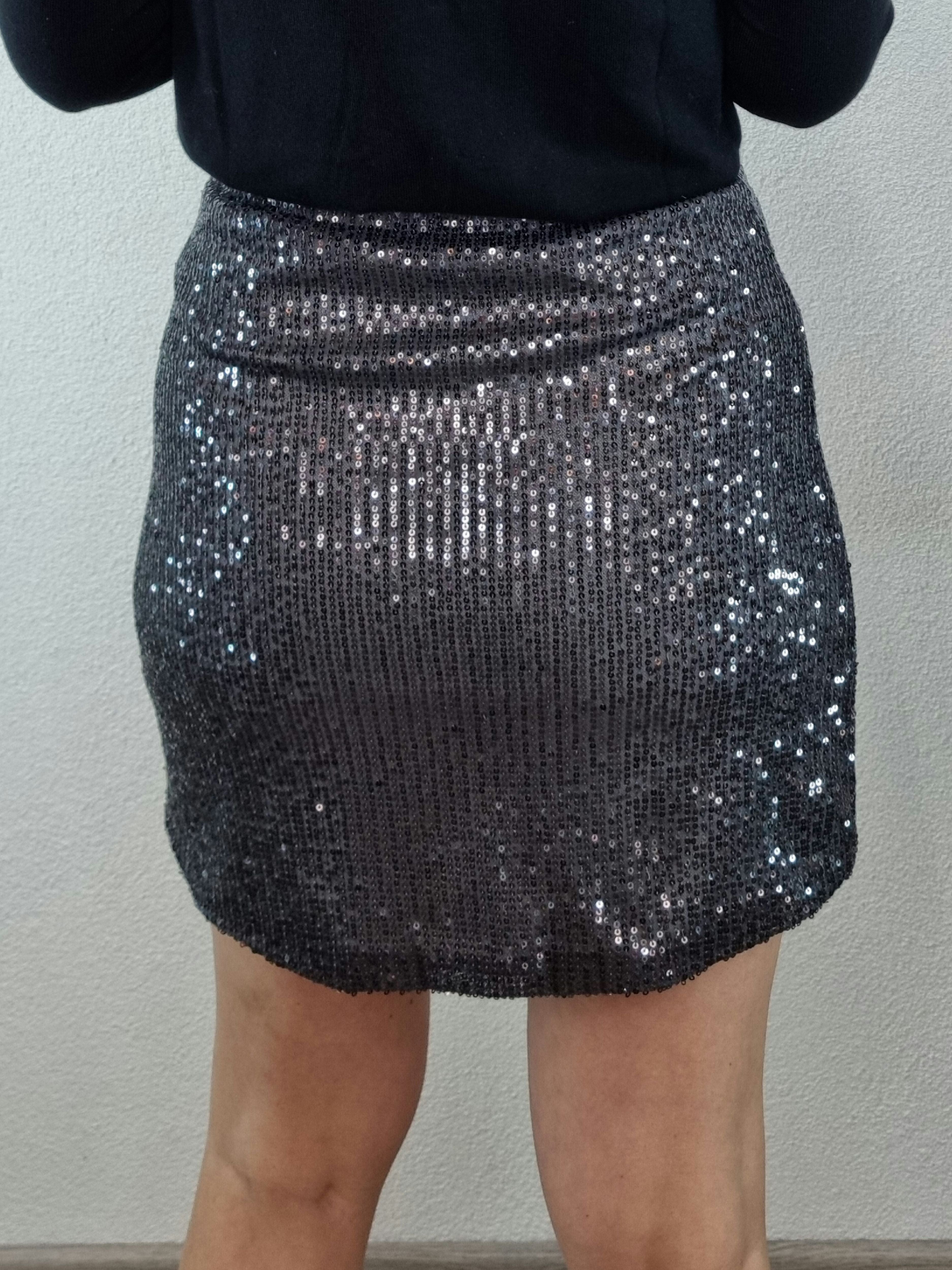 GONNA PAILLETTES ARGENTO