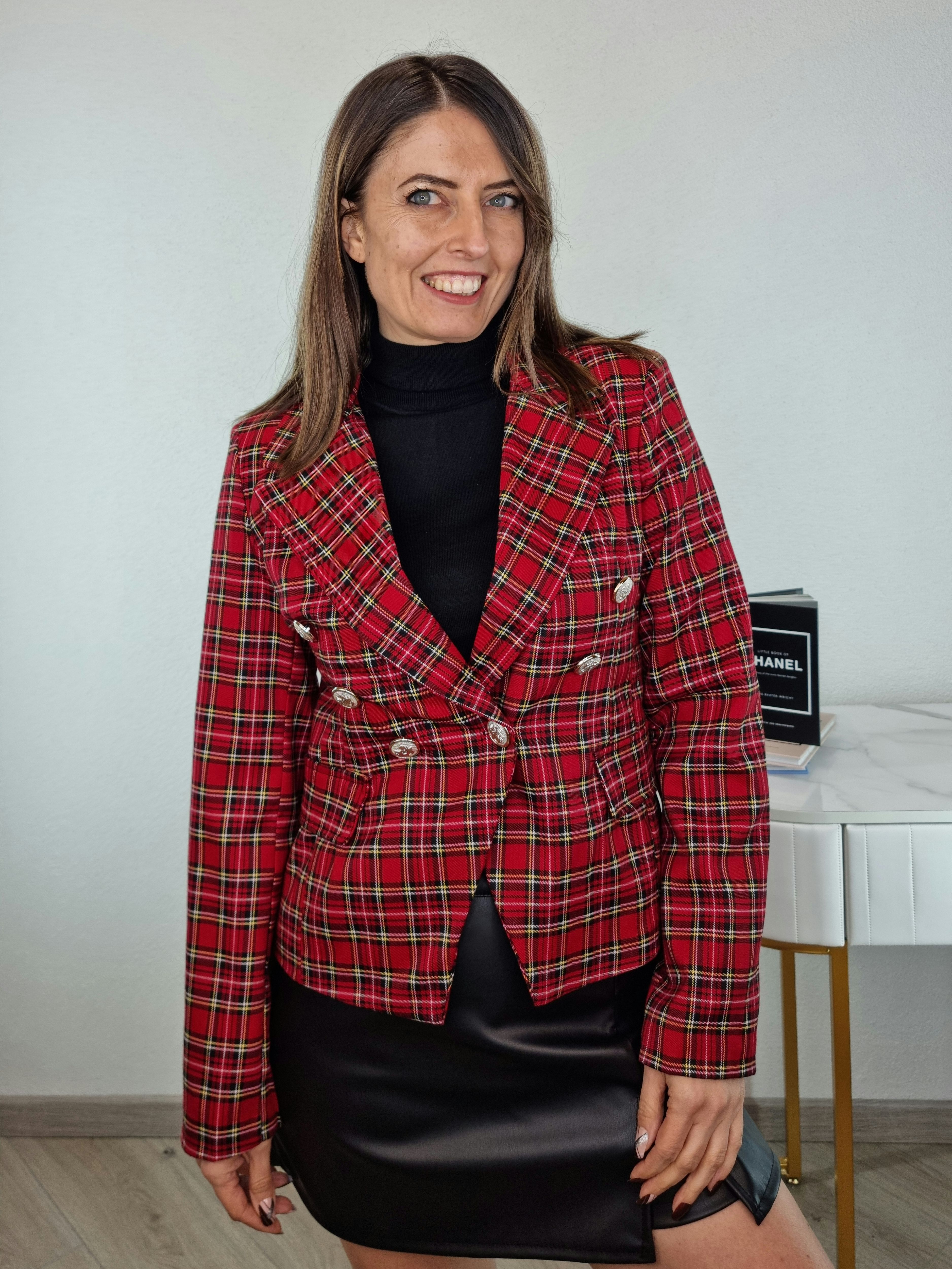 BLAZER TARTAN ROSSO