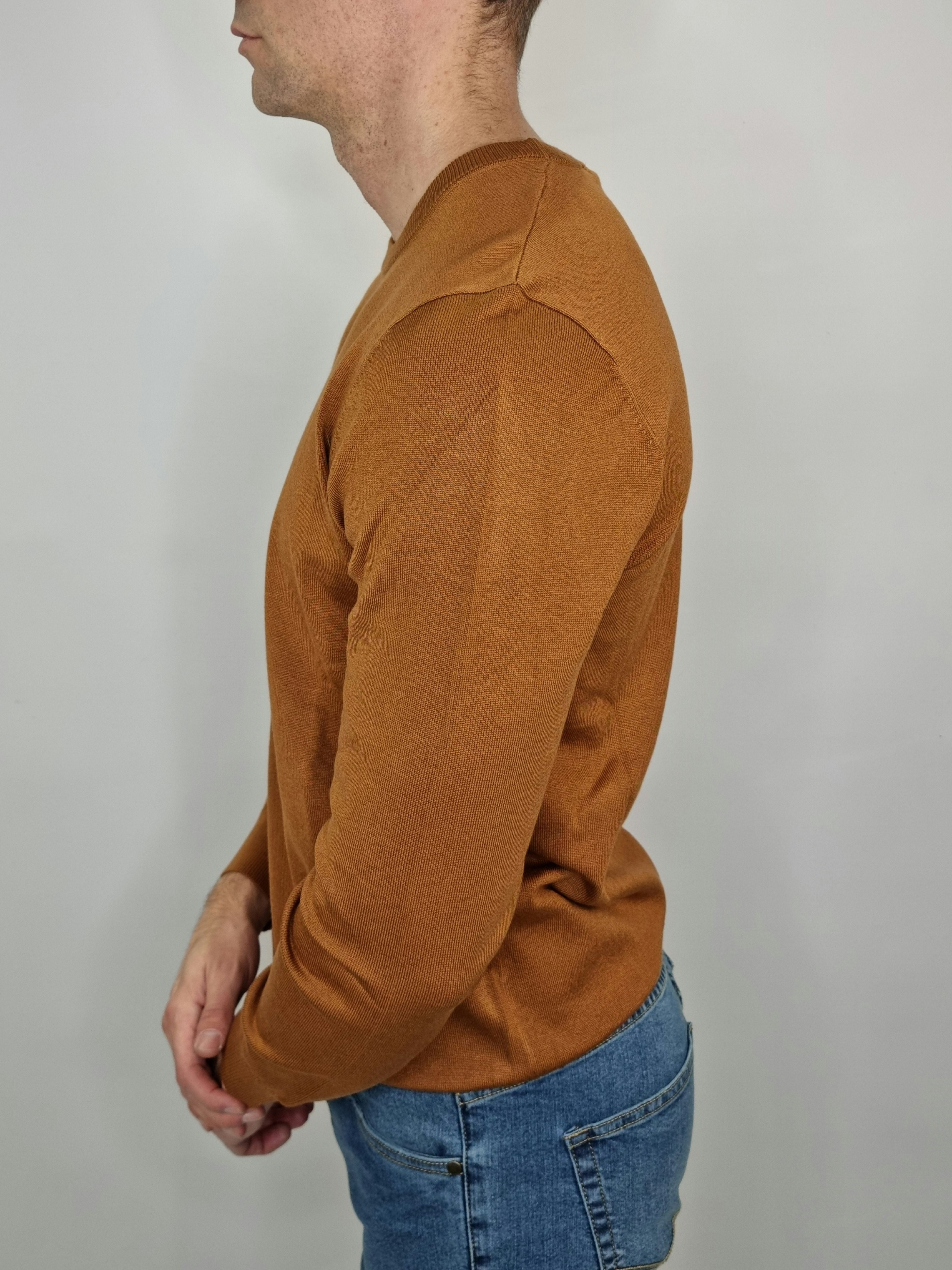 Pull uomo helios art.730001 cannella