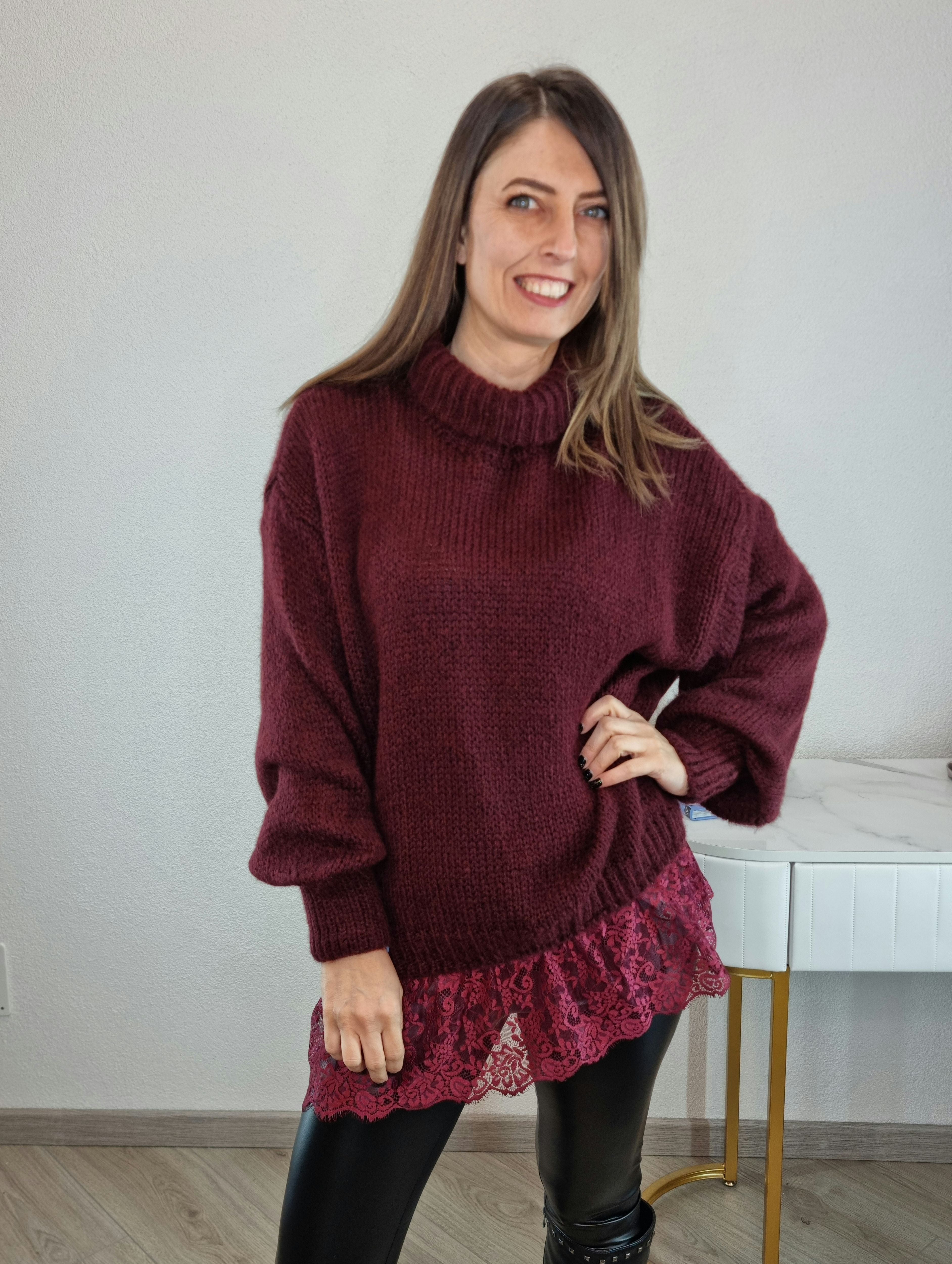 PULL PIZZO BORDEAUX
