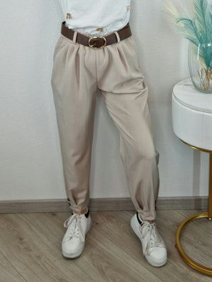 PANTALONE BOTTONI BEIGE