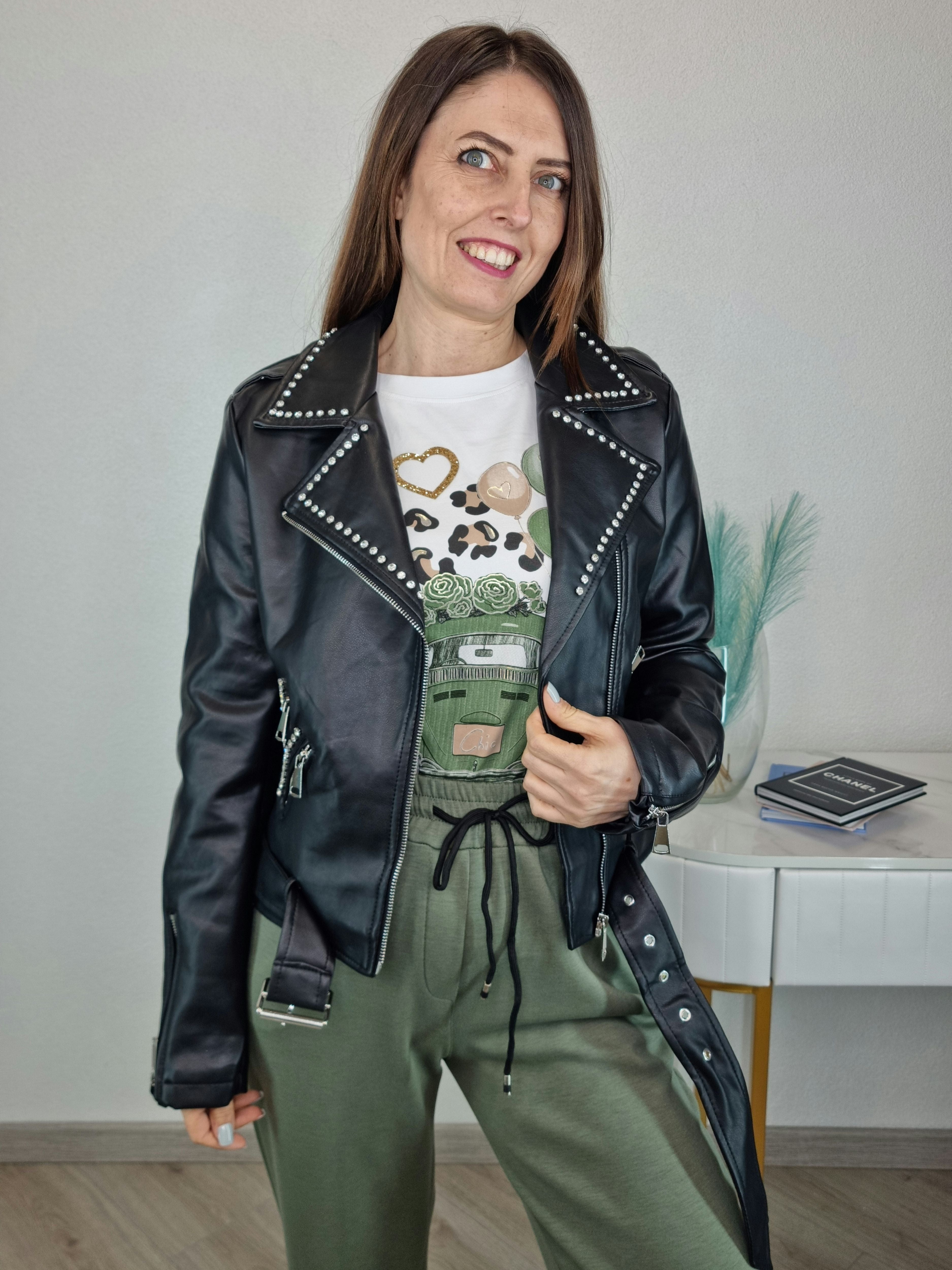 GIUBBINO SIMILPELLE NERO