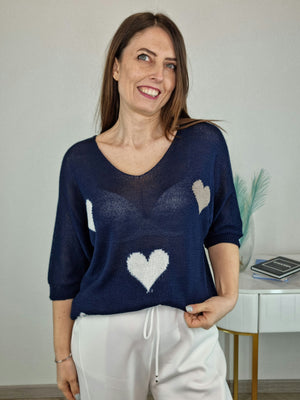 PULL CUORE BLU