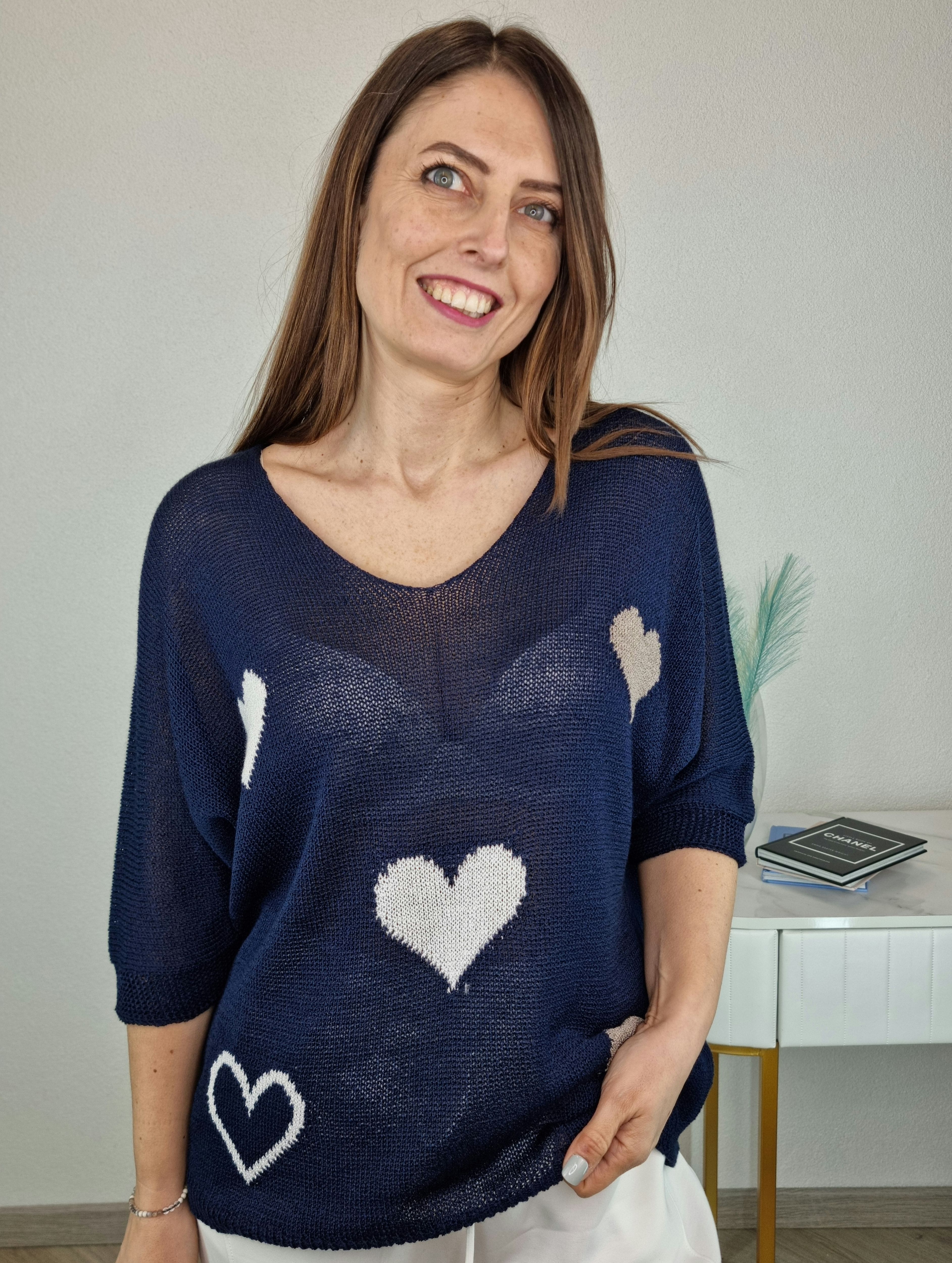 PULL CUORE BLU