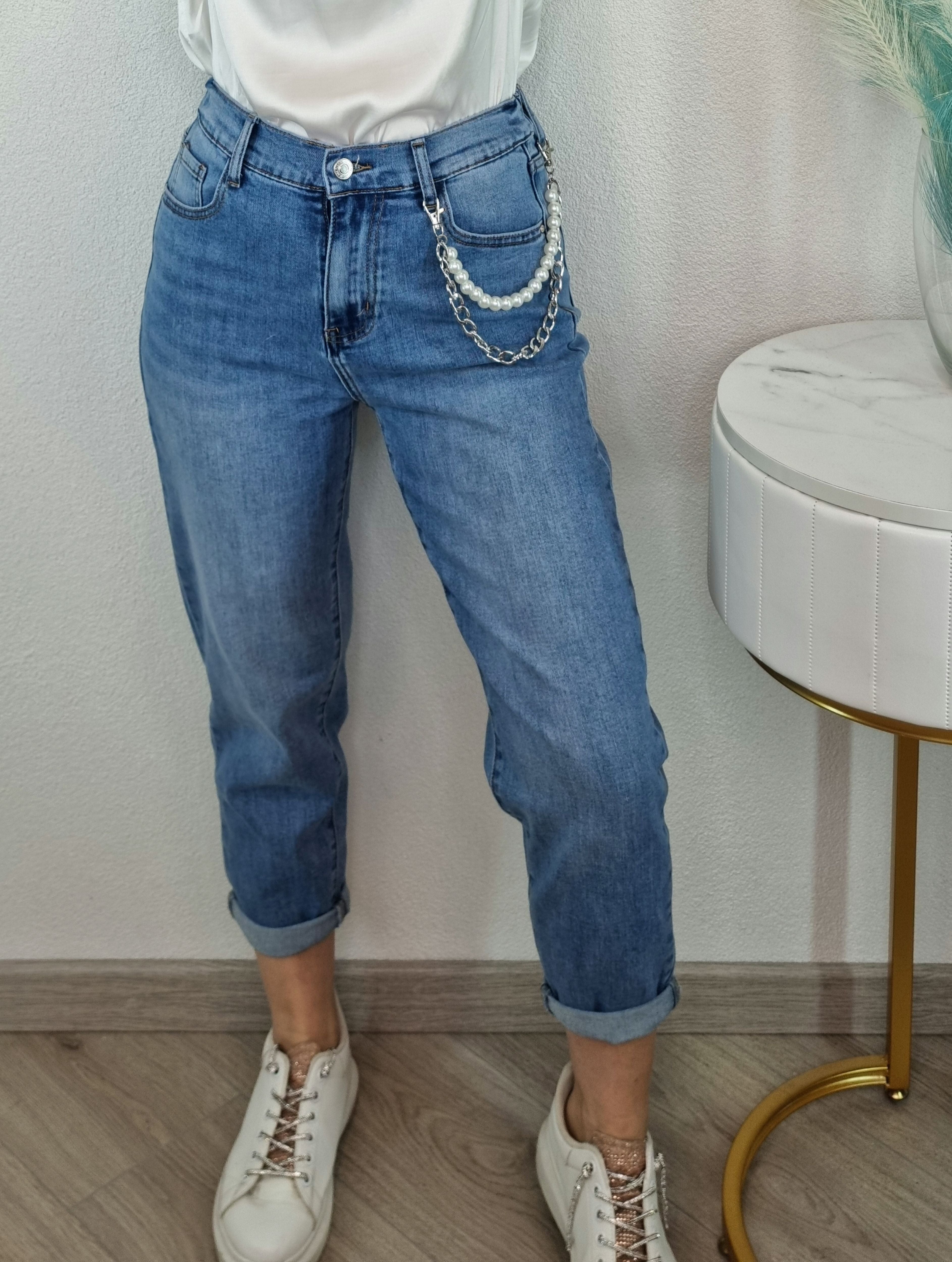 JEANS PERLA AZZURRO