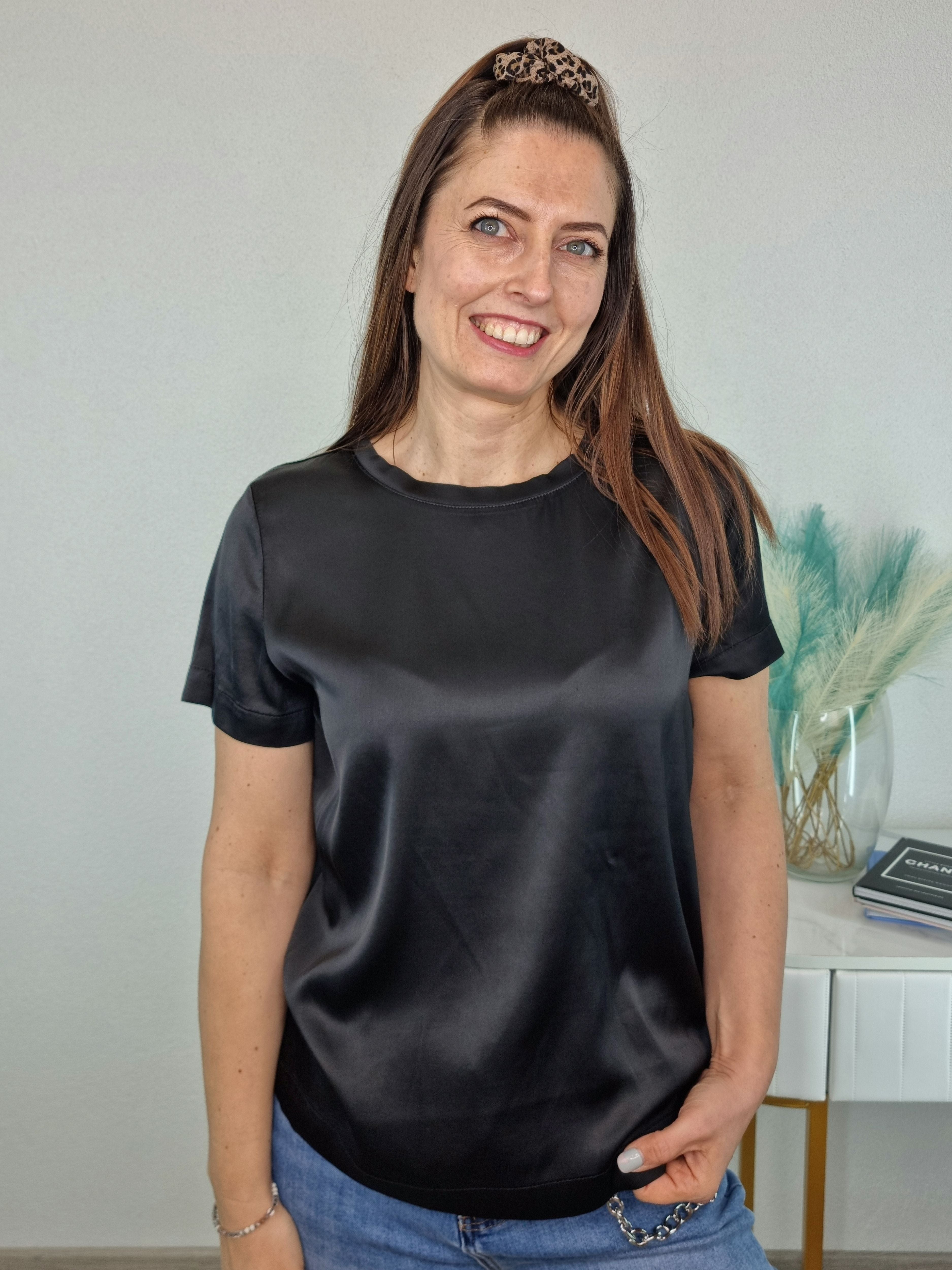 T-SHIRT SATIN NERA