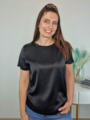 T-SHIRT SATIN NERA