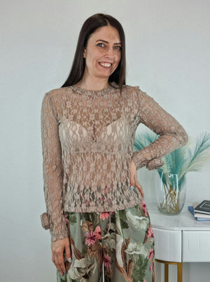 T-SHIRT PIZZO MOKA