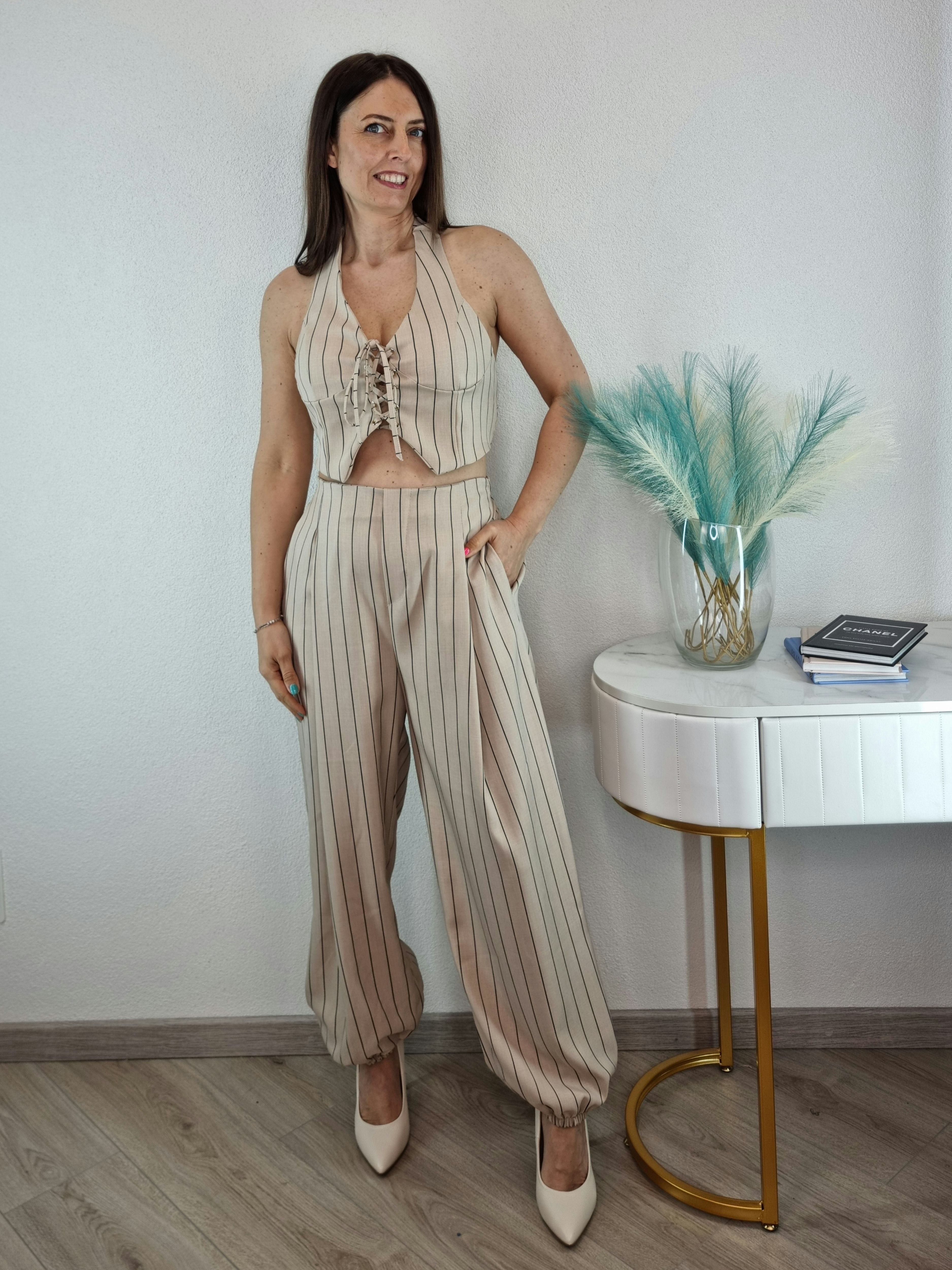 COMPLETO GESSATO BEIGE