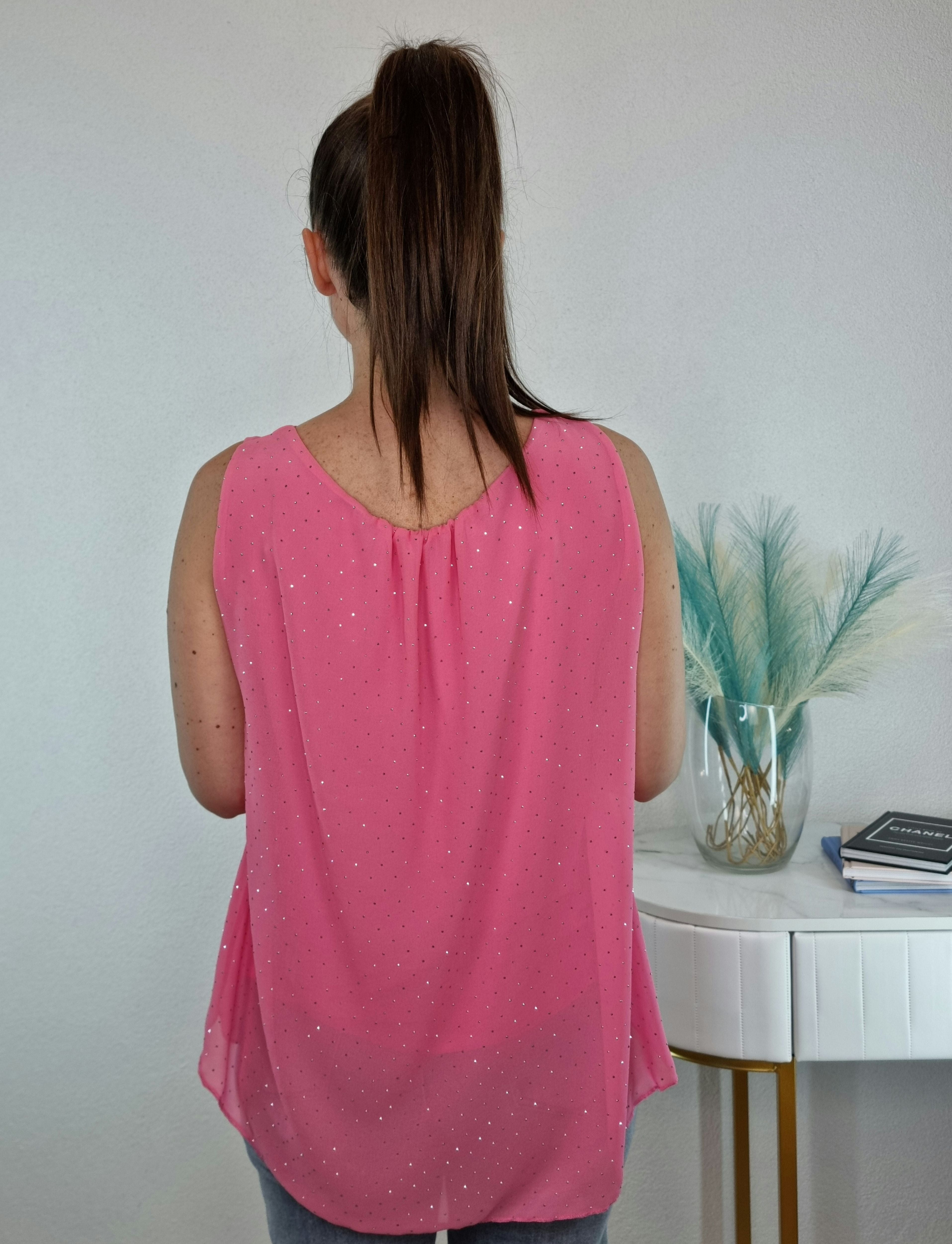 CANOTTA PUNTI LUCE ROSA