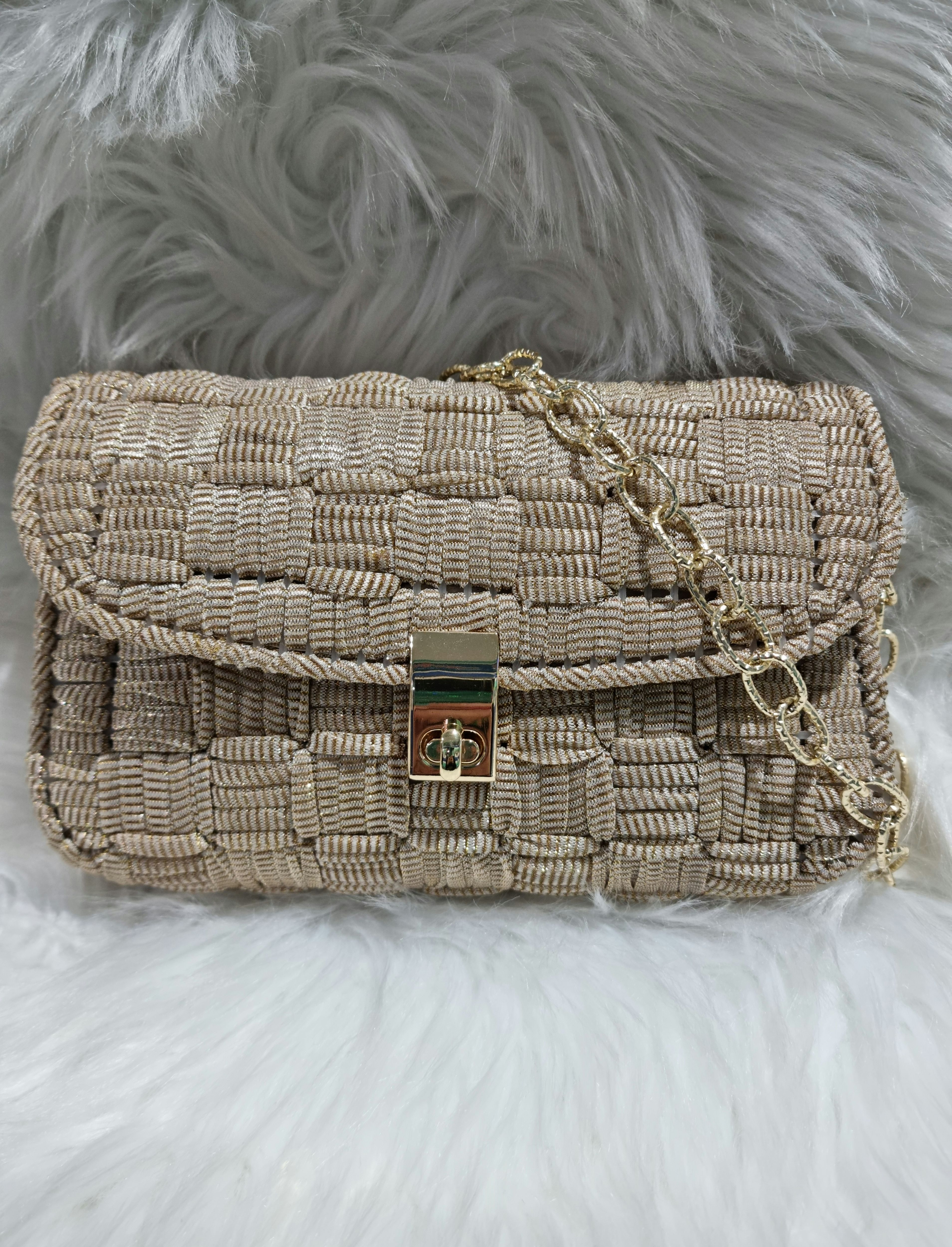 POCHETTE HANDEMADE LUREX ORO