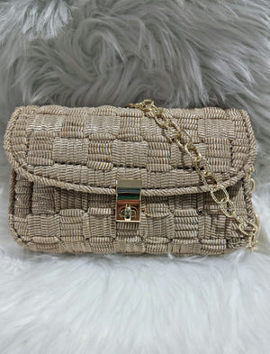 POCHETTE HANDEMADE LUREX ORO