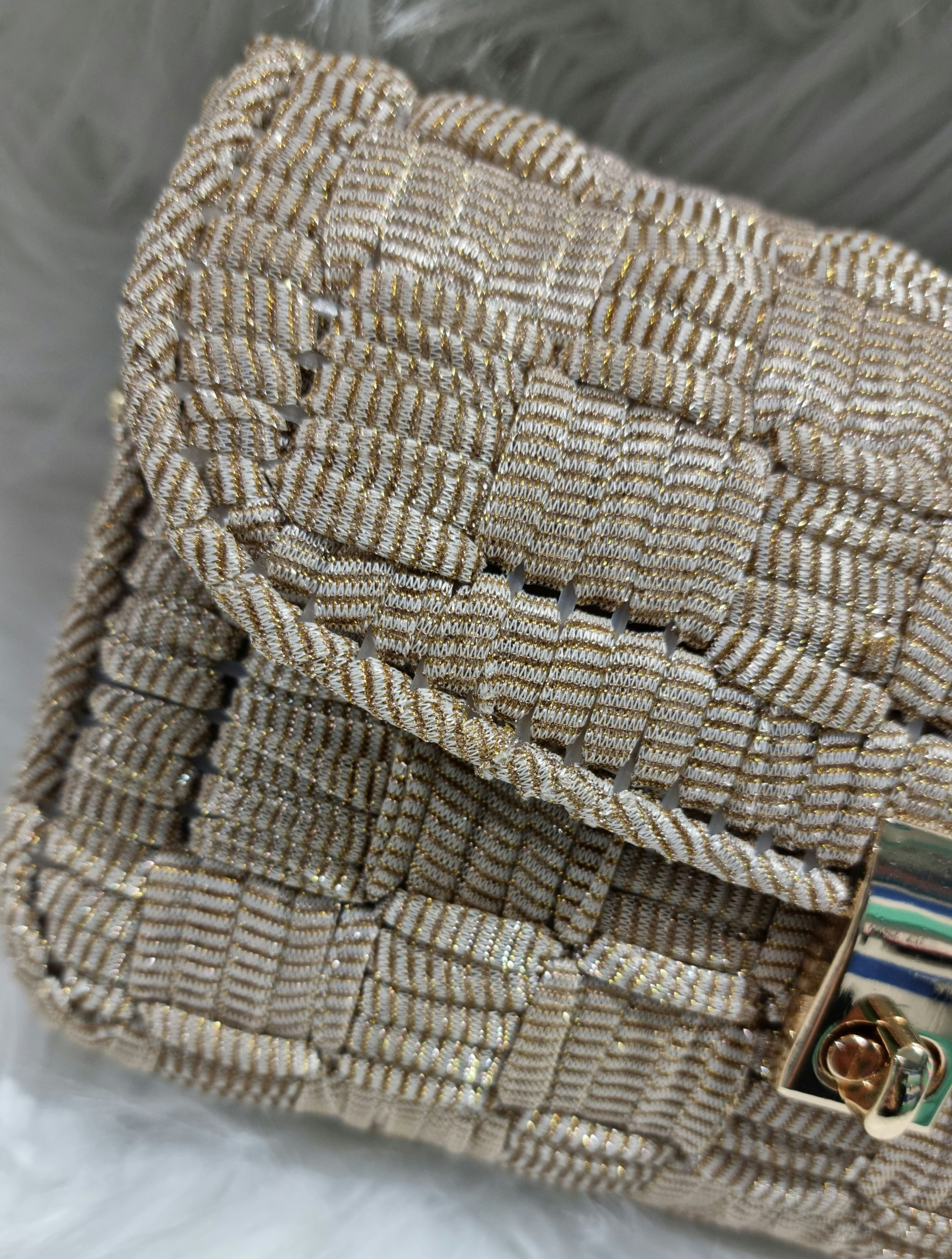 POCHETTE HANDEMADE LUREX ORO