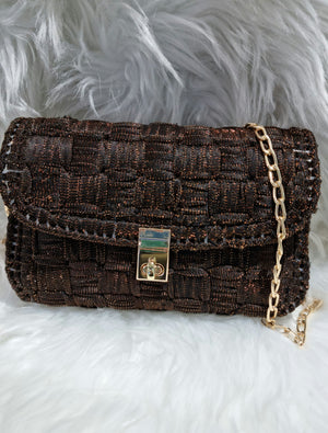 POCHETTE HANDEMADE LUREX BRONZO