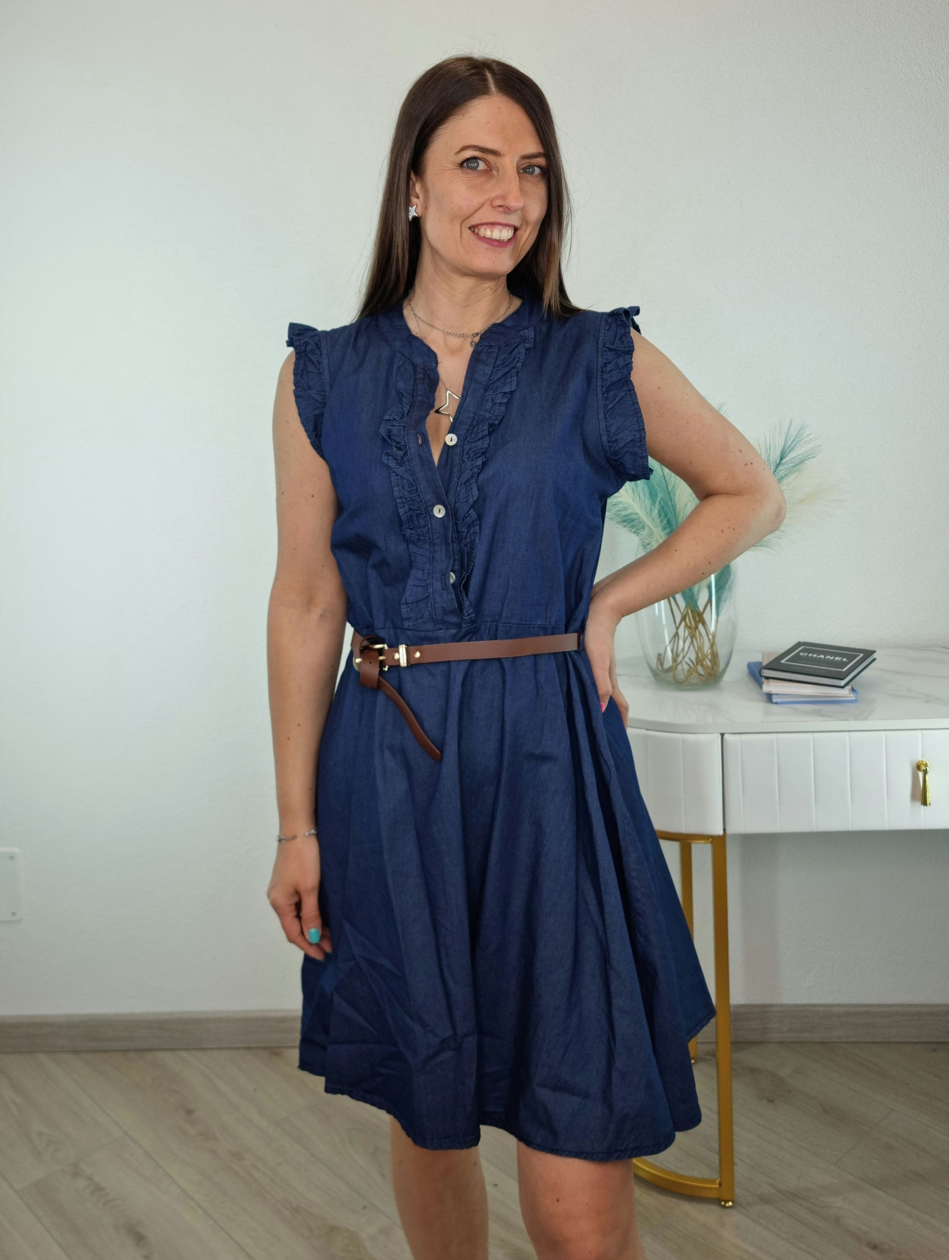 ABITO DENIM ROUGE CORTO