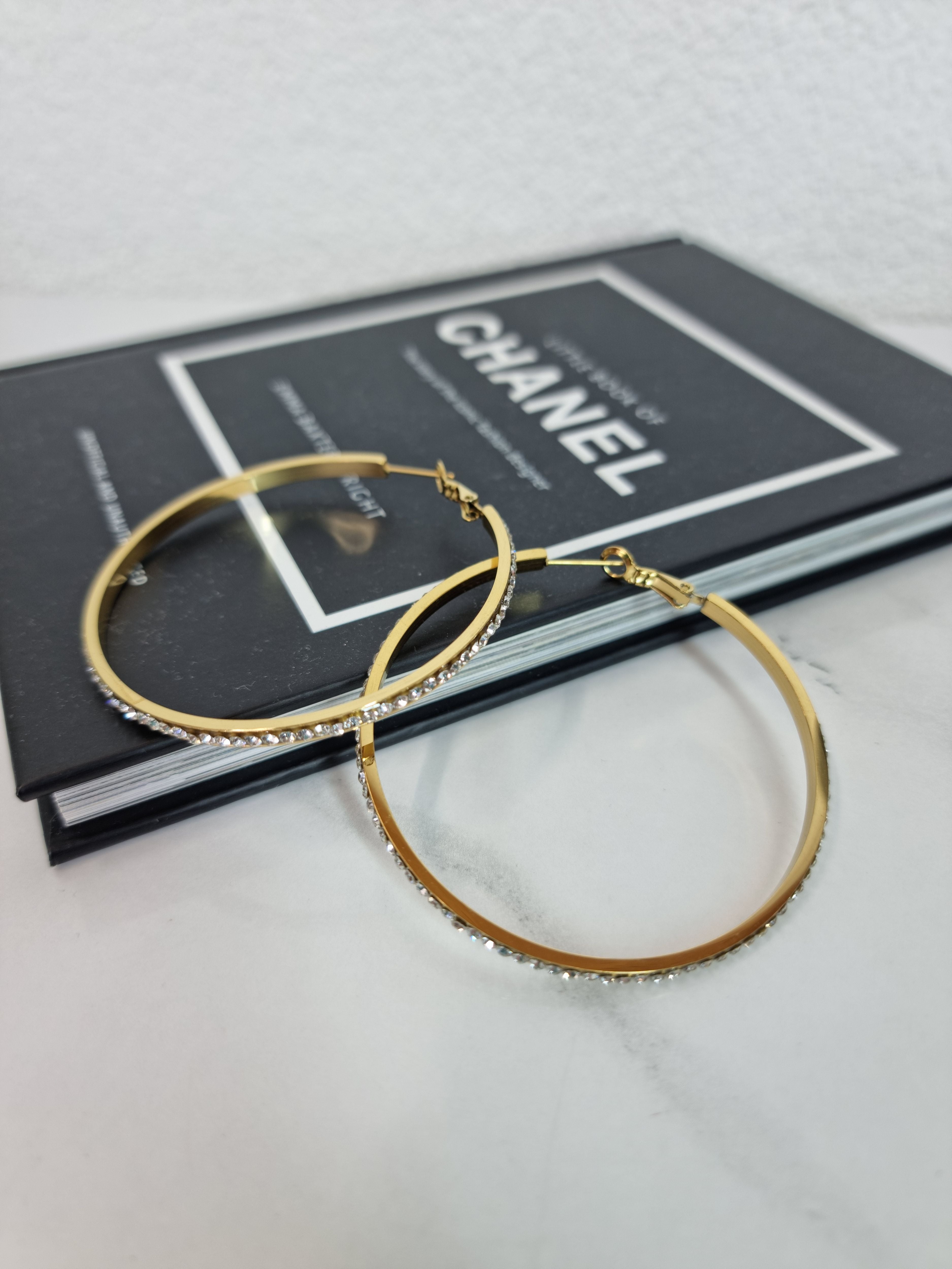 ORECCHINO cerchio strass oro