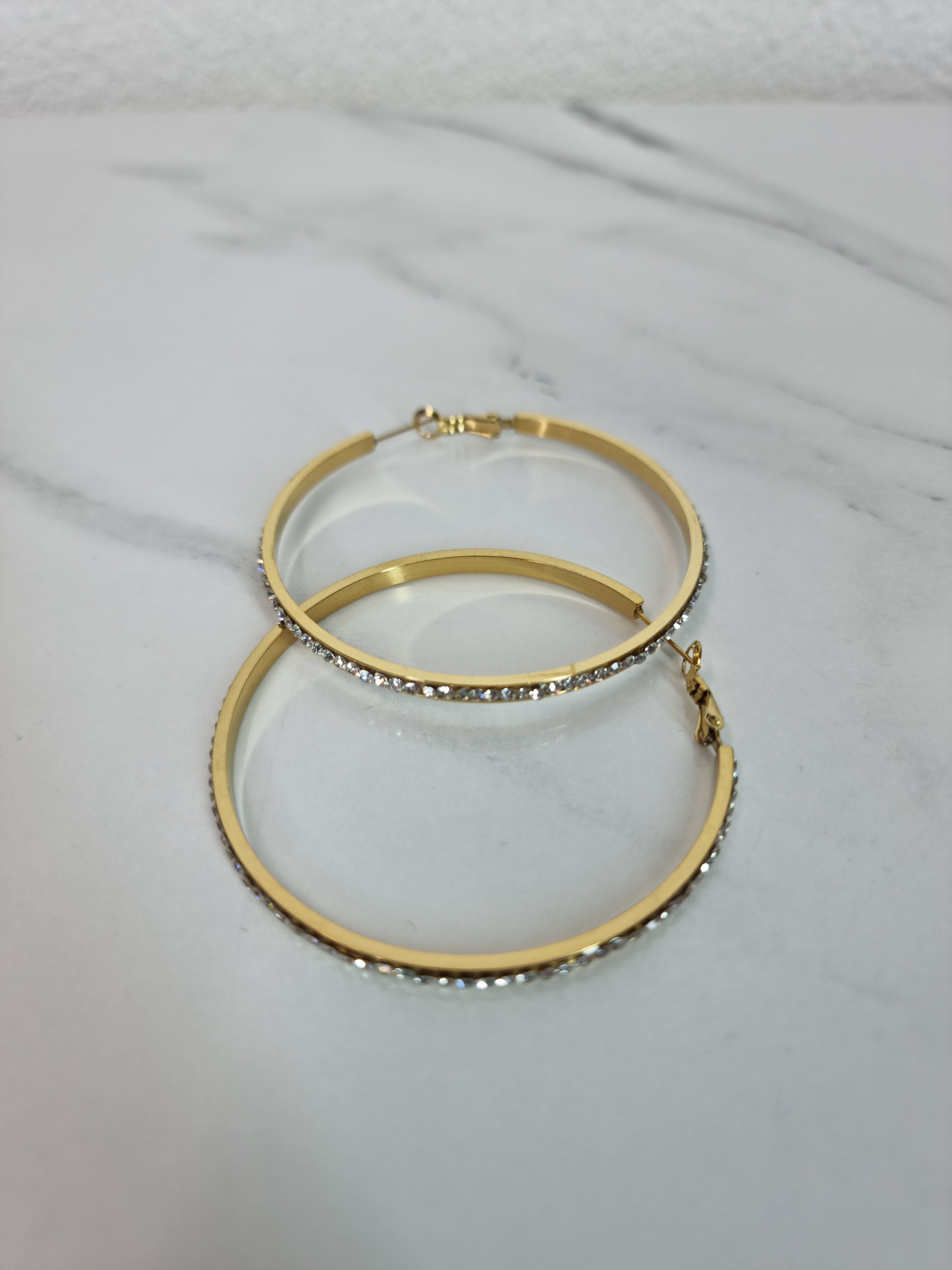 ORECCHINO cerchio strass oro