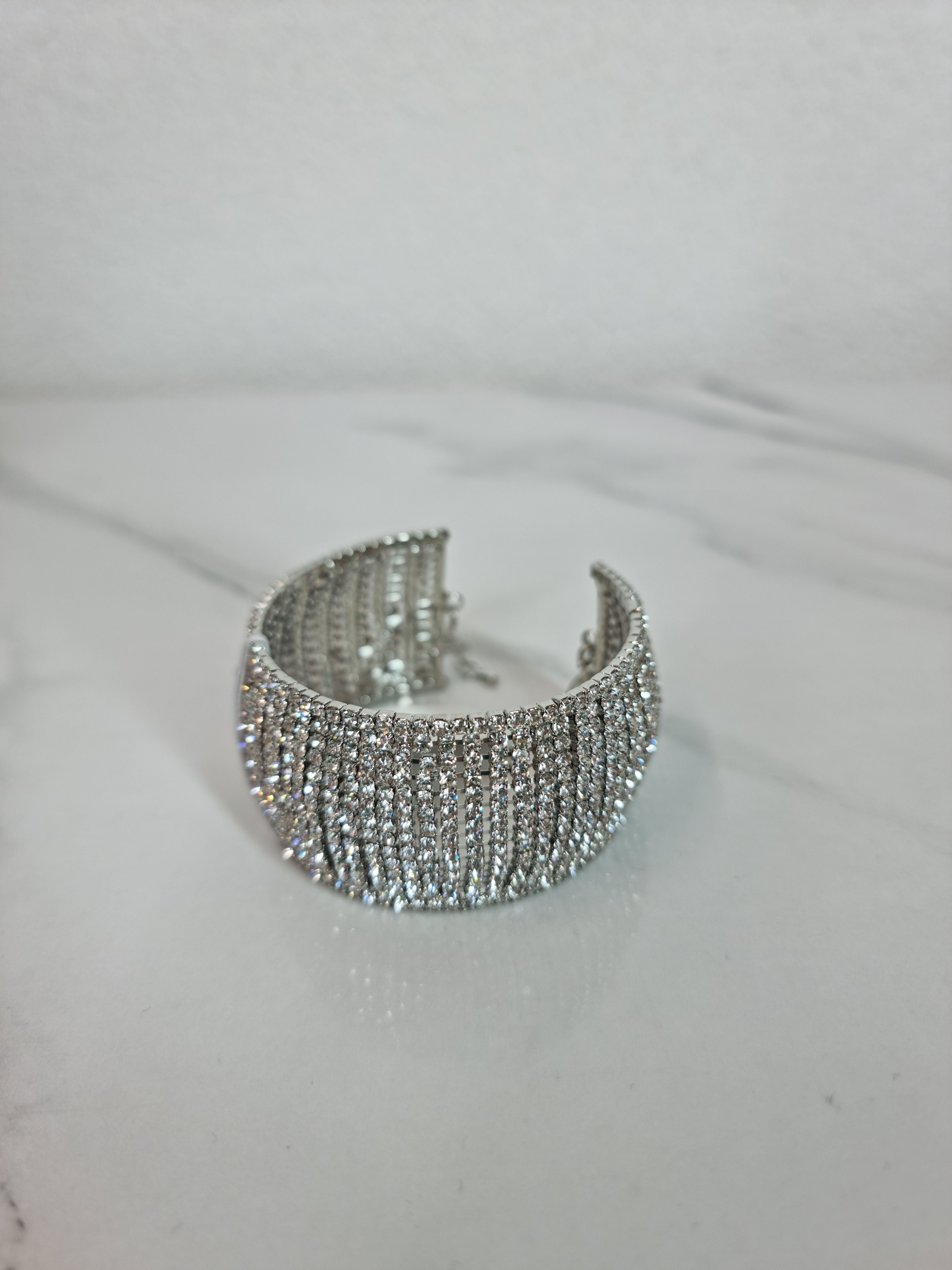 BRACCIALE STRASS ARGENTO