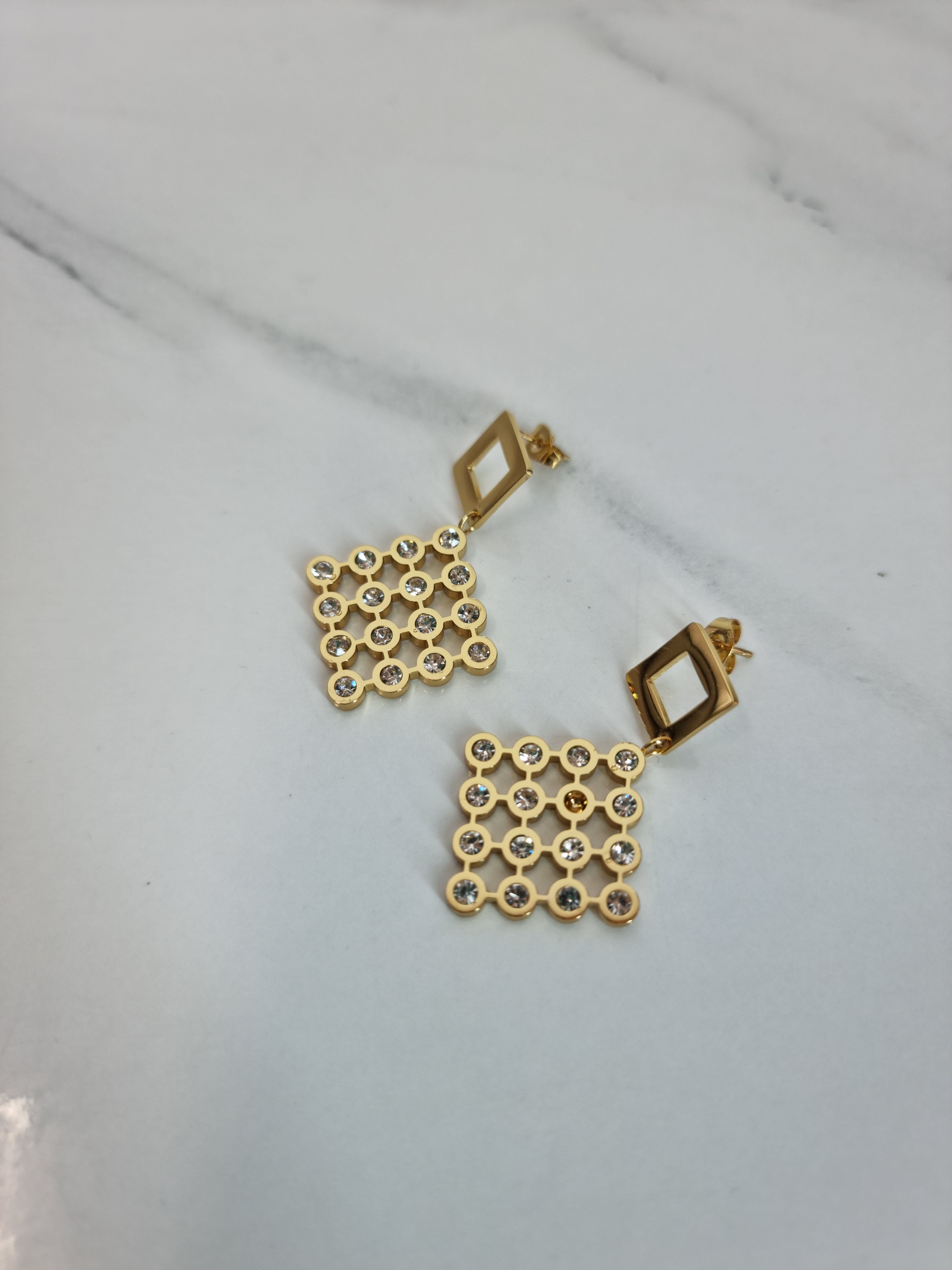 ORECCHINO rombo oro