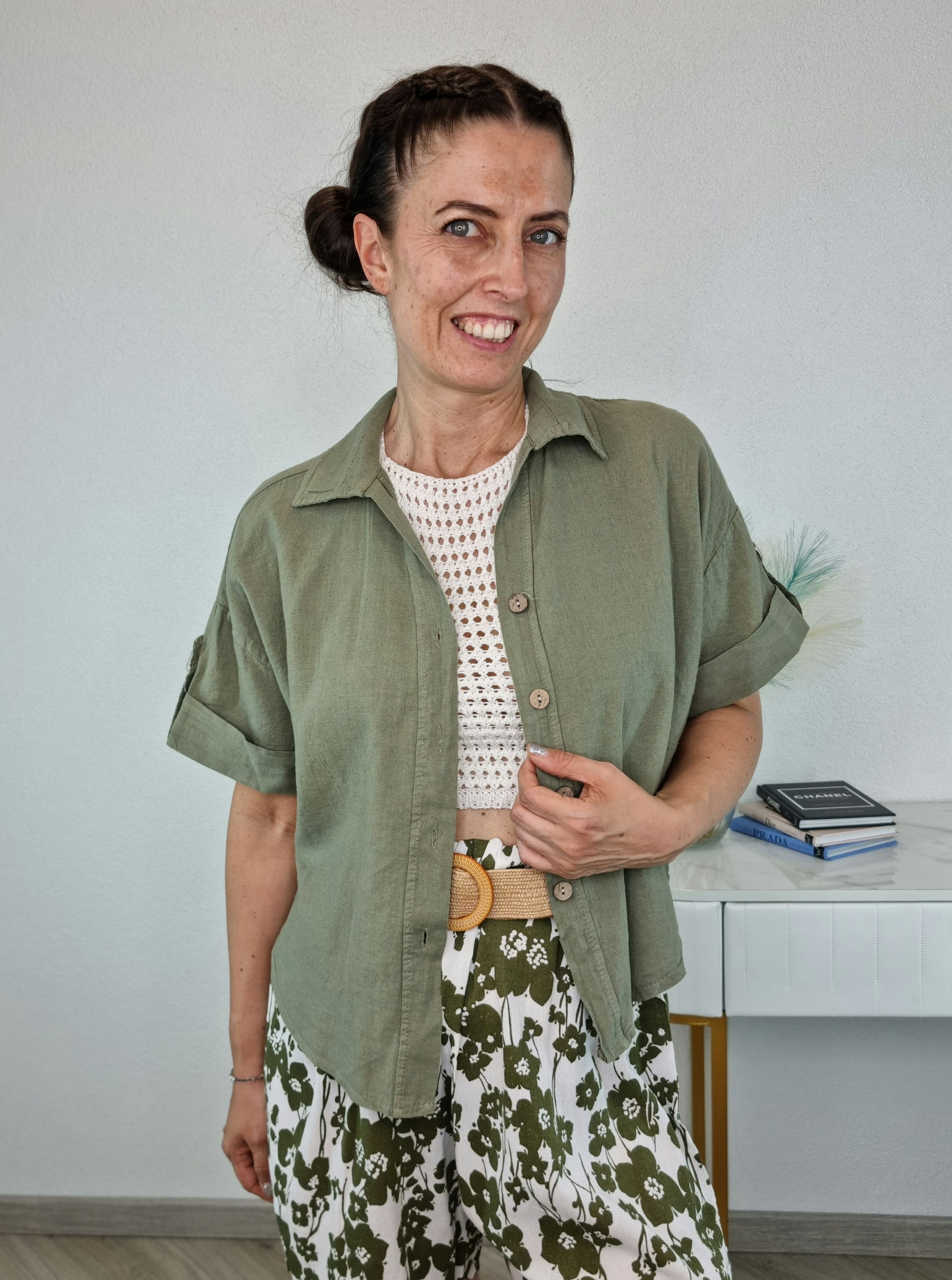 CAMICIA LINO VERDE