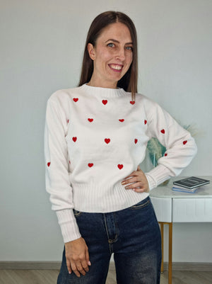 PULL CIVICO CUORI BIANCO