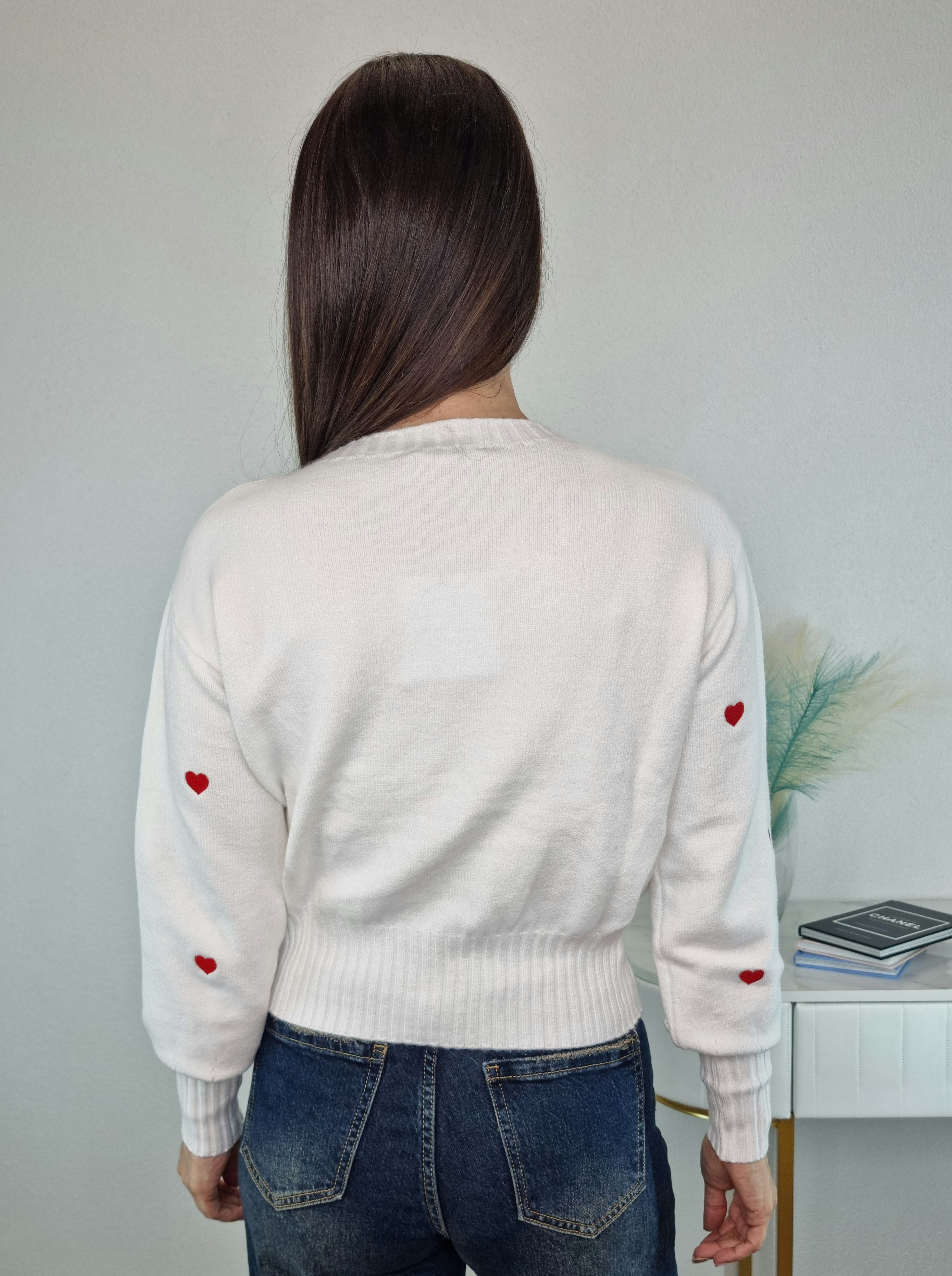 PULL CIVICO CUORI BIANCO