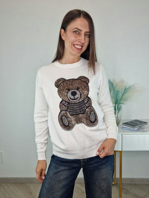 PULL CIVICO TEDDY BIANCO