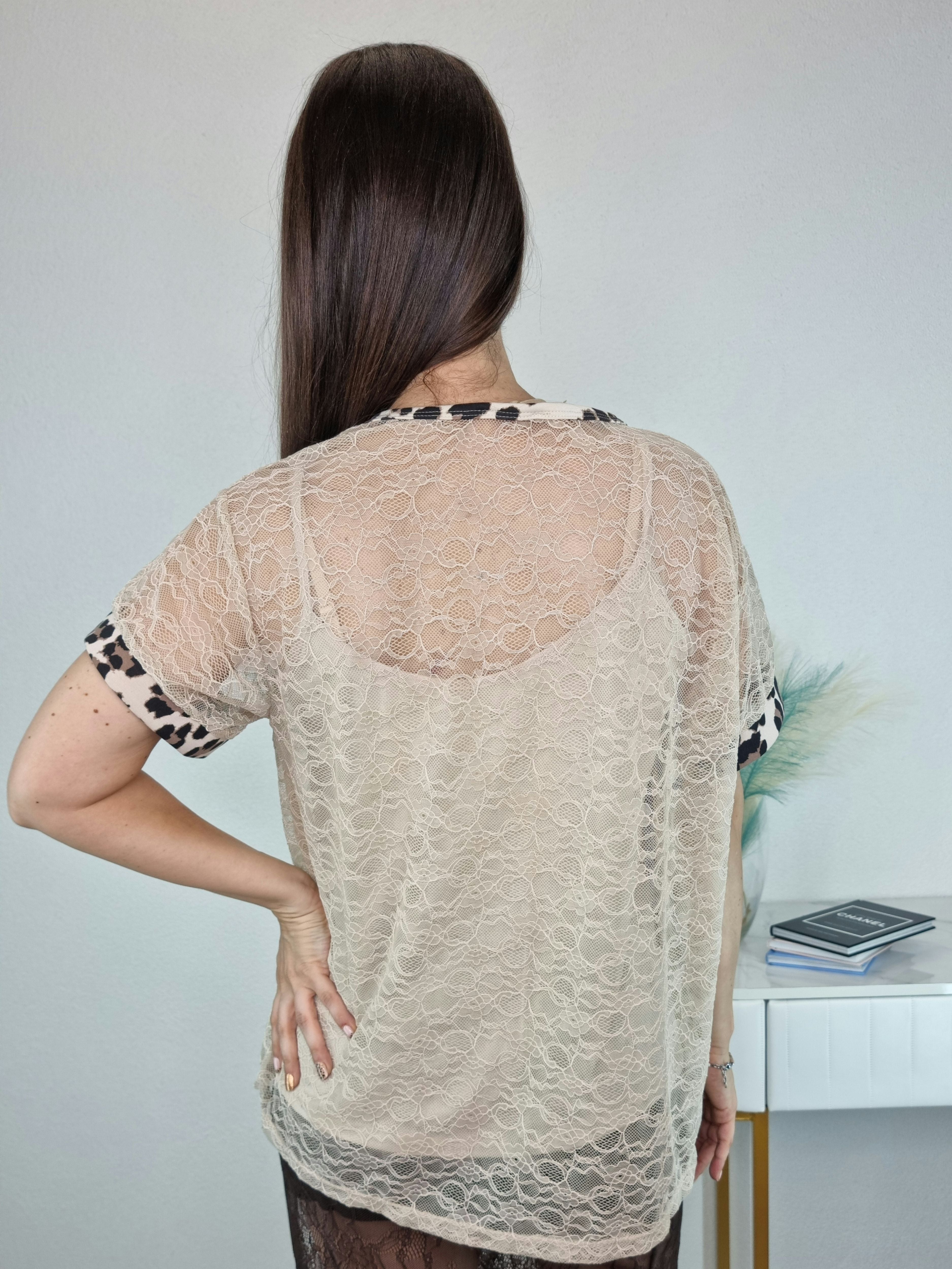 T-SHIRT CIVICO PIZZO BEIGE