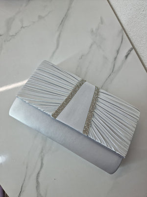POCHETTE SATIN ARGENTO