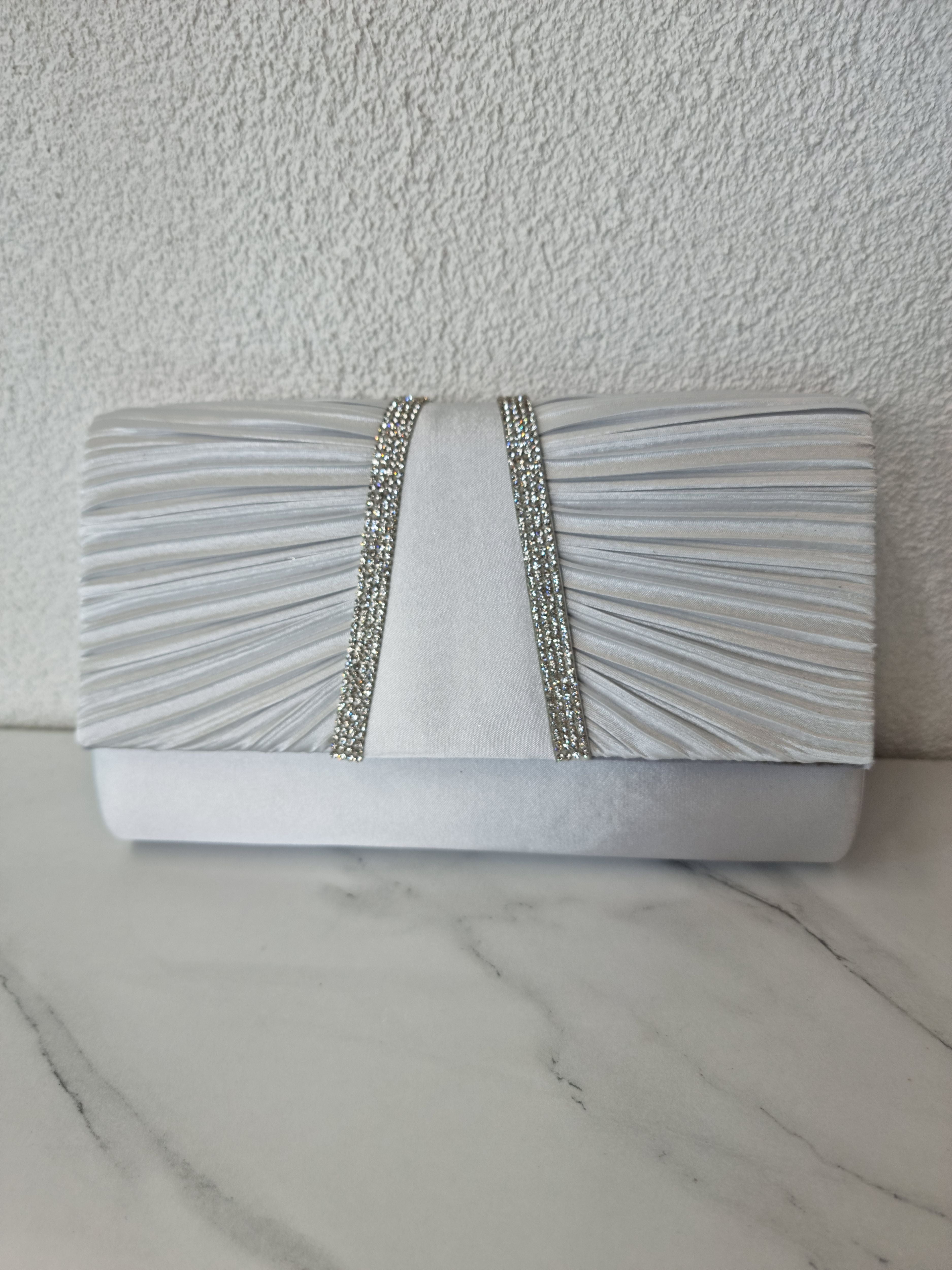 POCHETTE SATIN ARGENTO