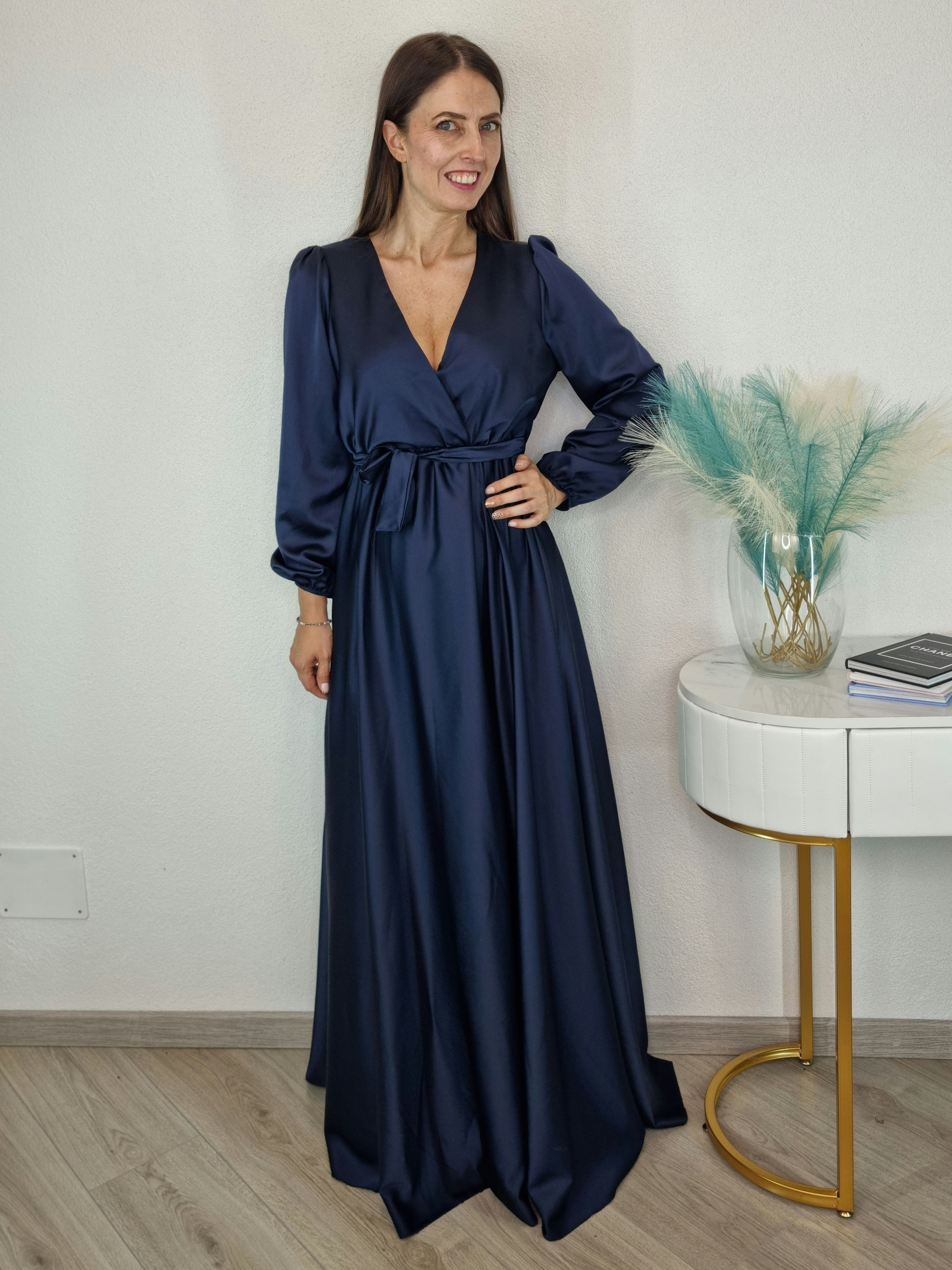 ABITO SATIN BLU