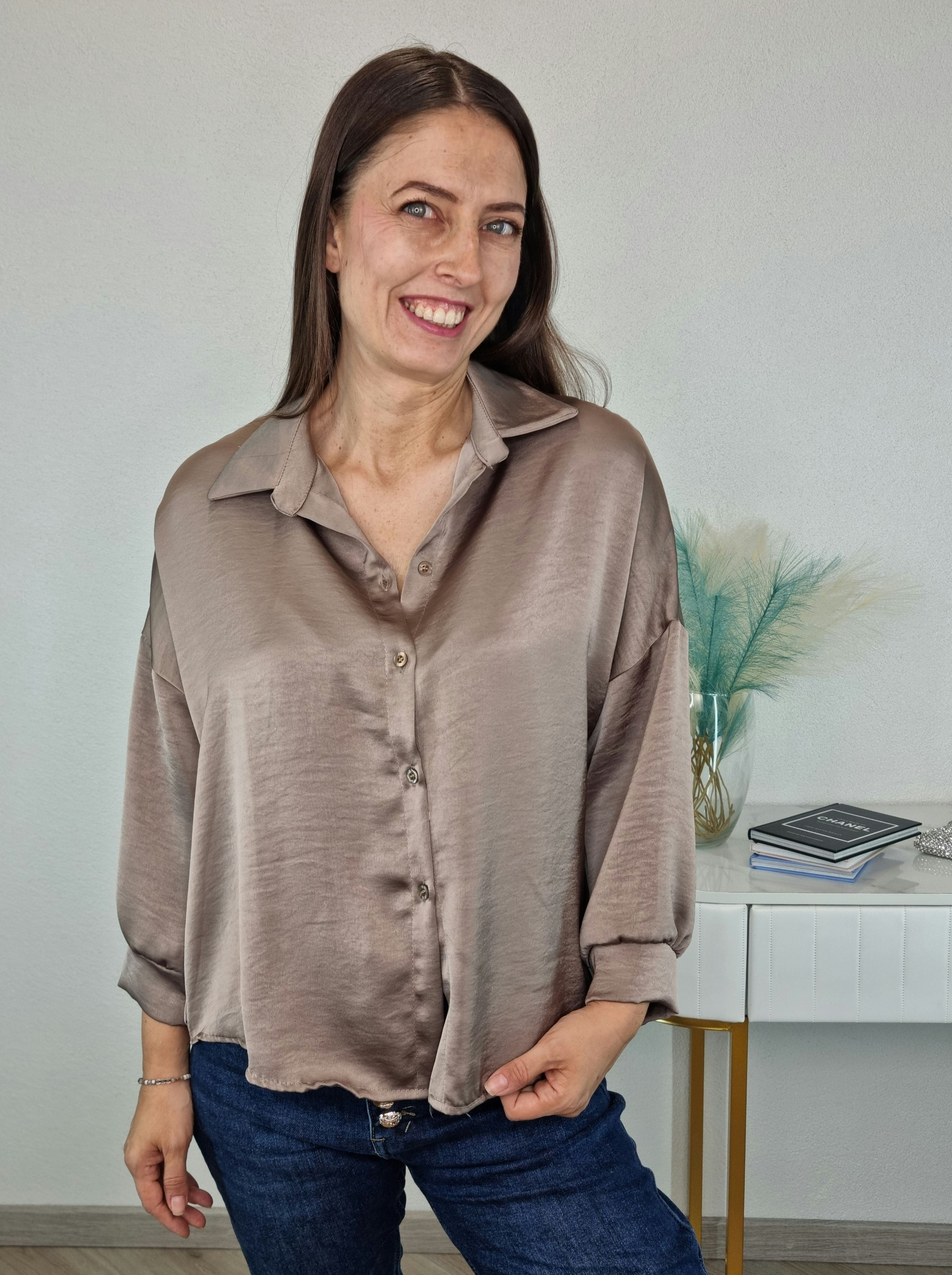 CAMICIA SATIN TAUPE