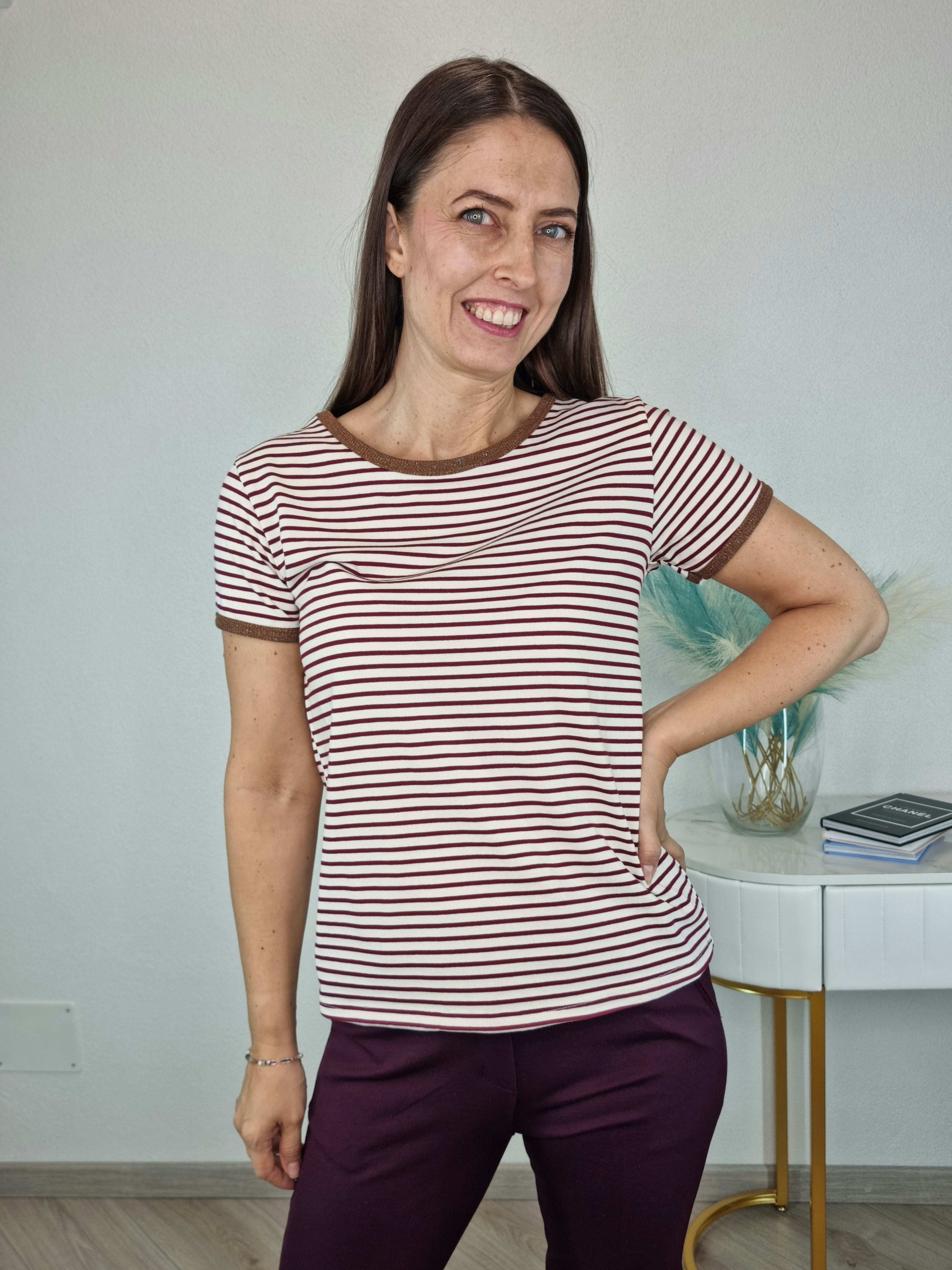 T-SHIRT RIGHE BORGOGNA