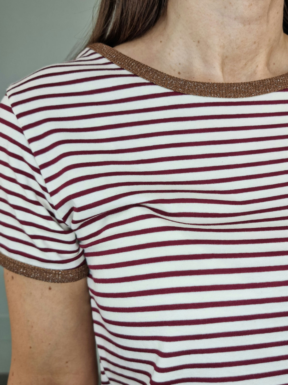 T-SHIRT RIGHE BORGOGNA