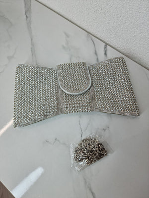 POCHETTE STRASS ARGENTO