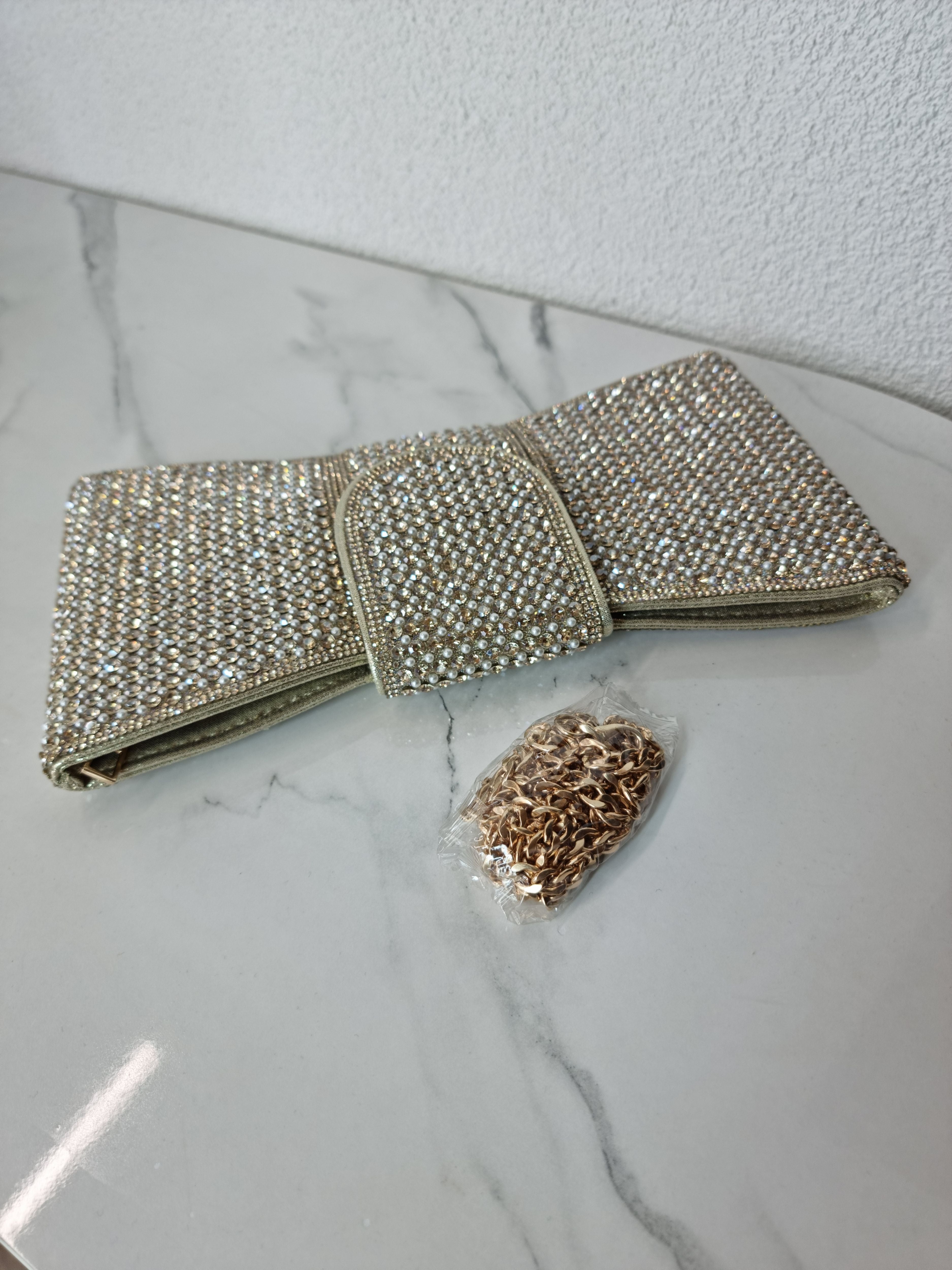 POCHETTE STRASS ORO